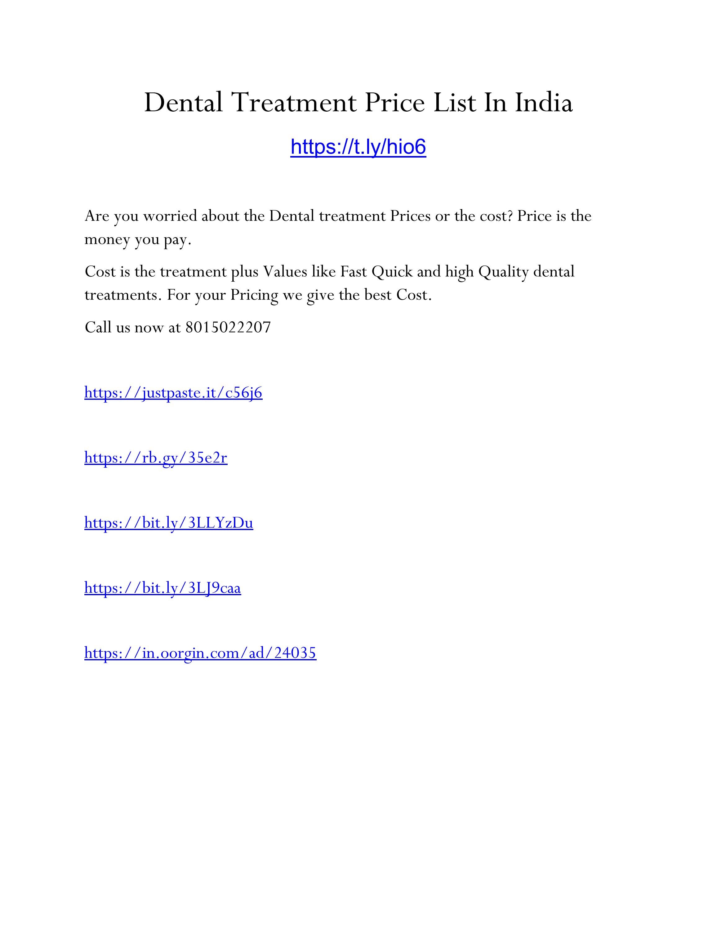 Dental Treatment Price List In India by Malligai_Dental_Hospital Issuu