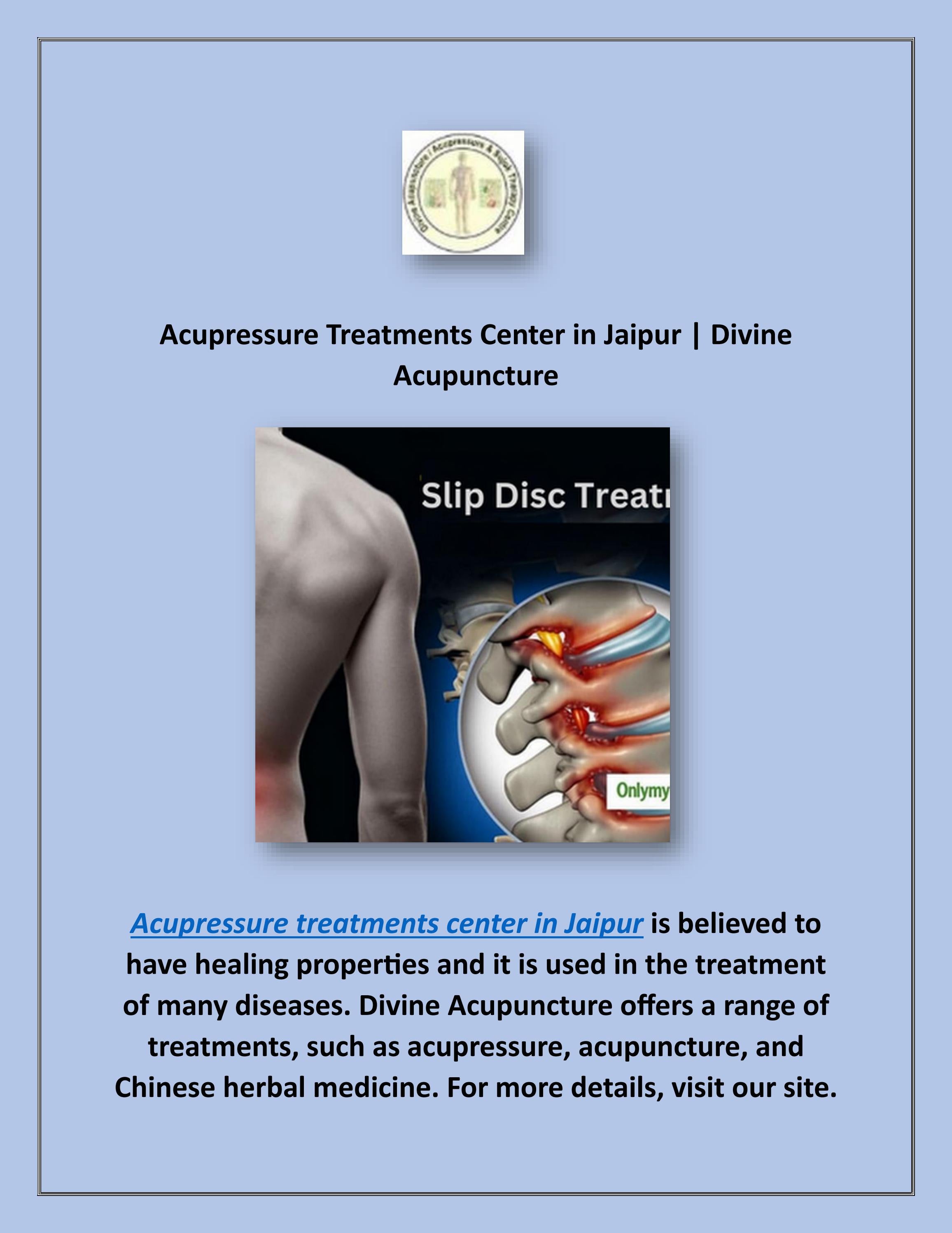 Acupressure Treatments Center in Jaipur Divine Acupuncture by Divine
