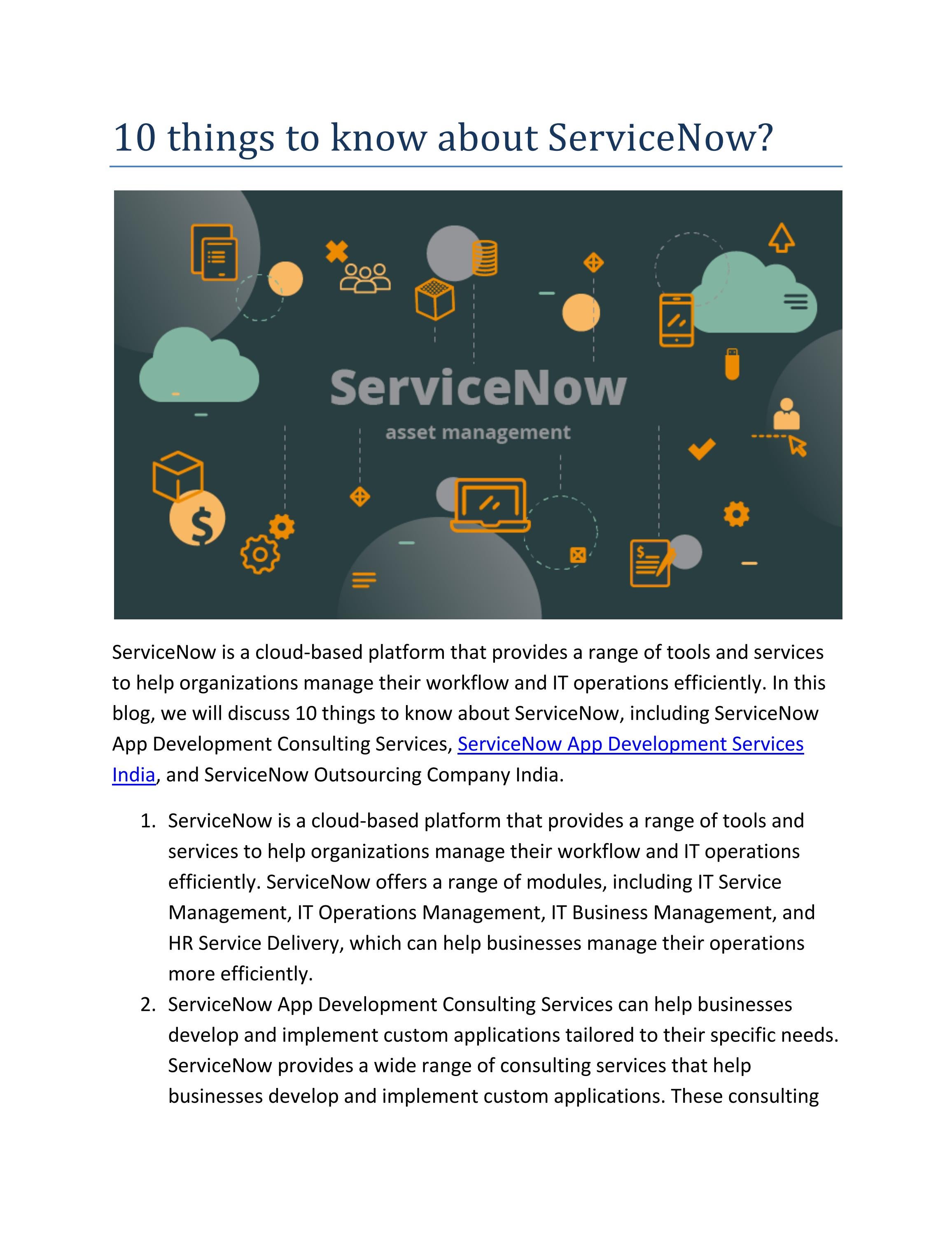 10 things to know about ServiceNow by Prometheas Tech Issuu