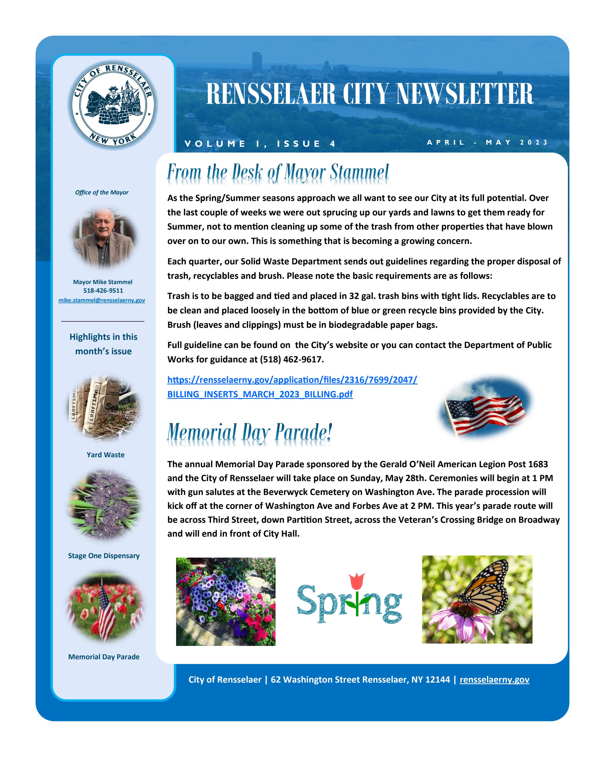 Rensselaer City Newsletter April / May 2023 by City of Rensselaer, NY