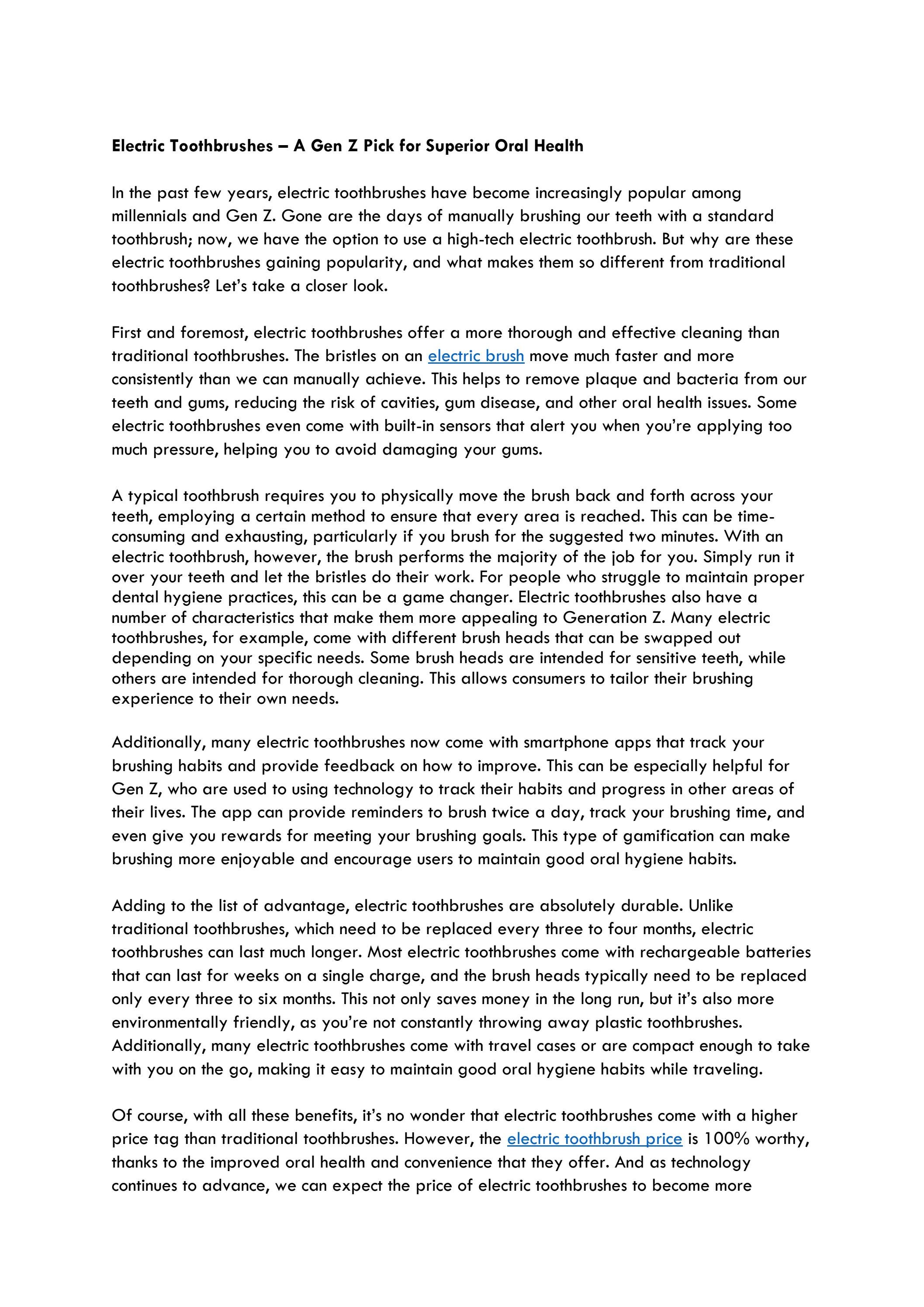 Electric Toothbrushes A Gen Z Pick for Superior Oral Health by Agaro