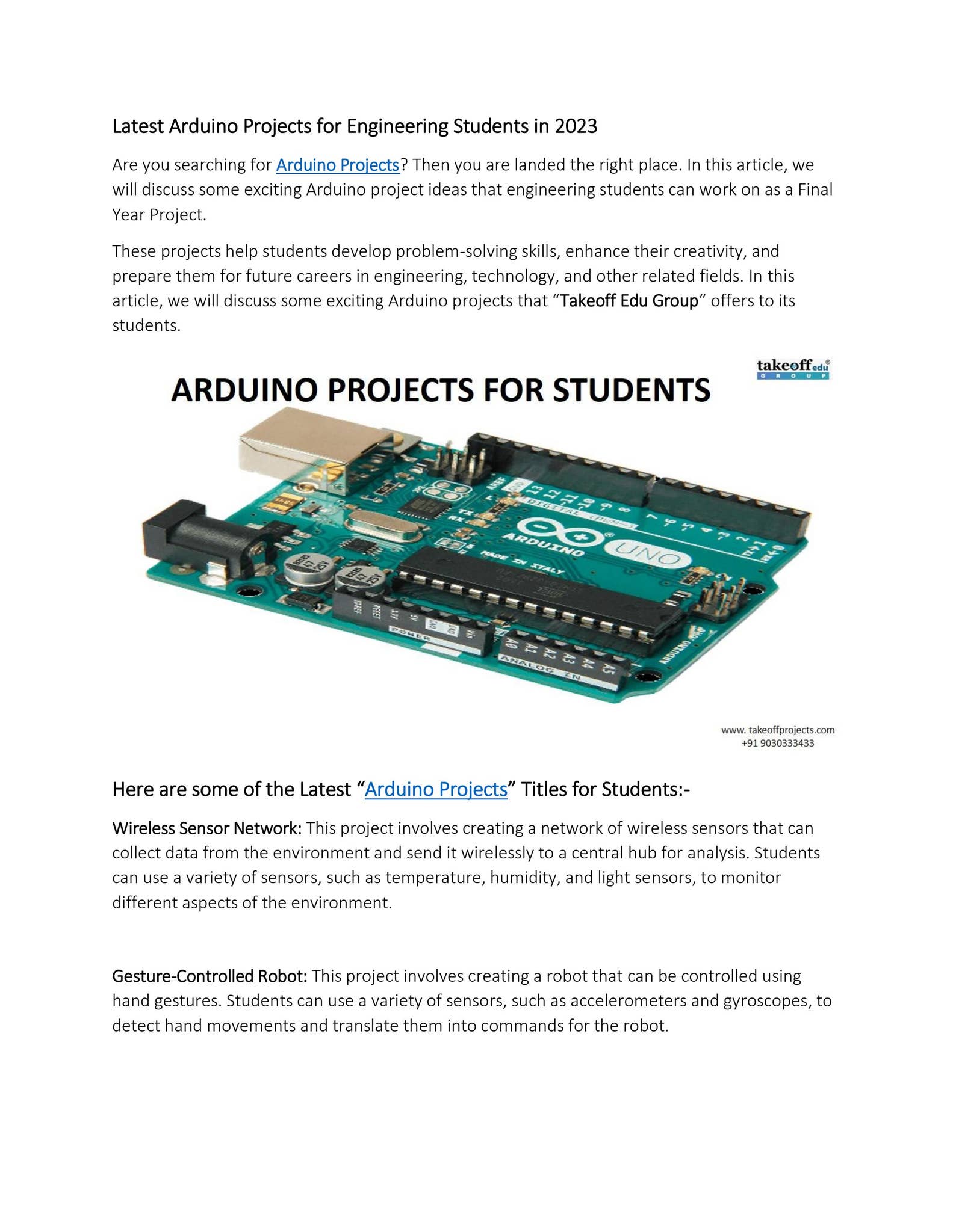 Latest Arduino Projects for Engineering Students in 2023 by kavya ...