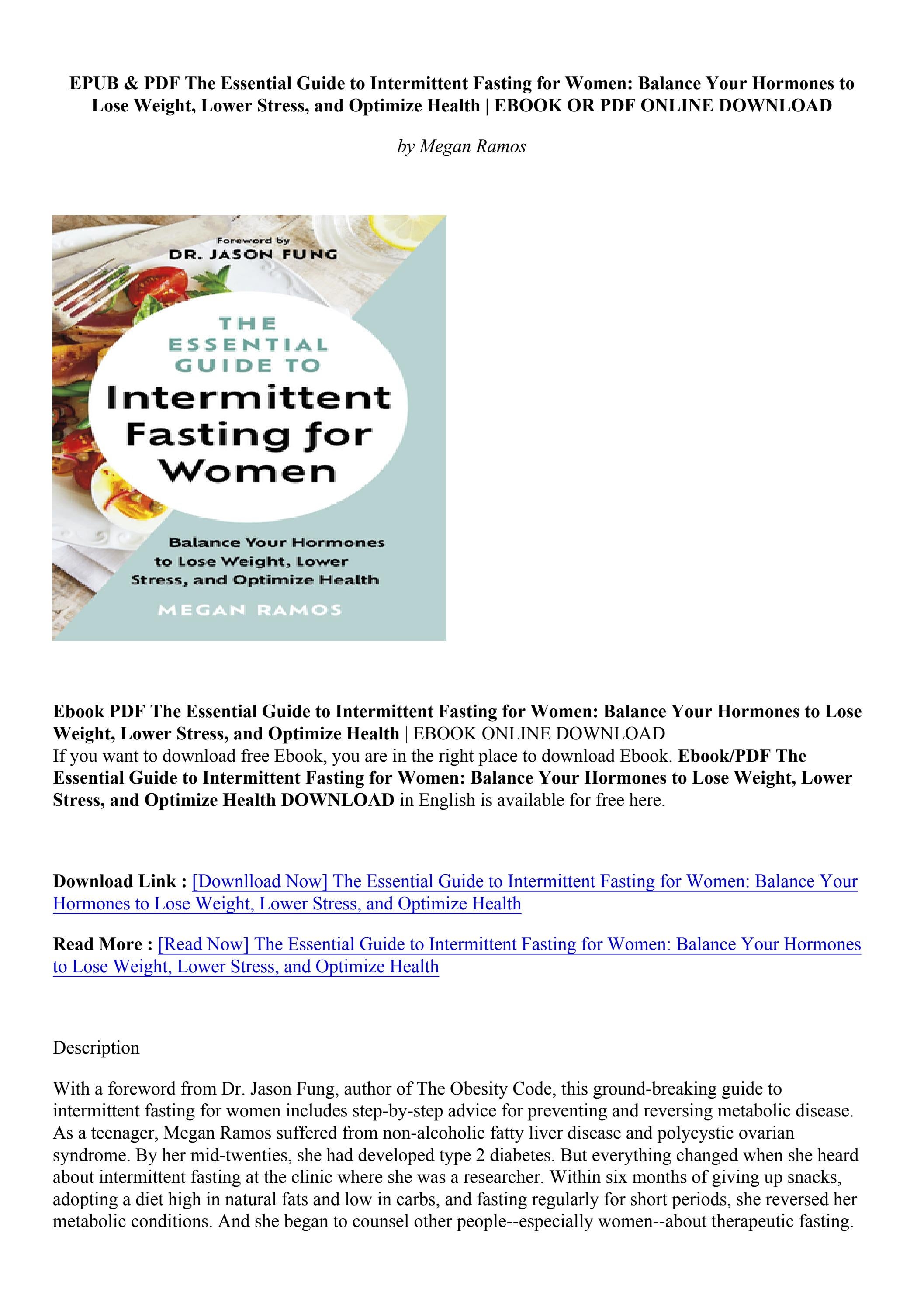 (Download PDF) The Essential Guide to Intermittent Fasting for Women