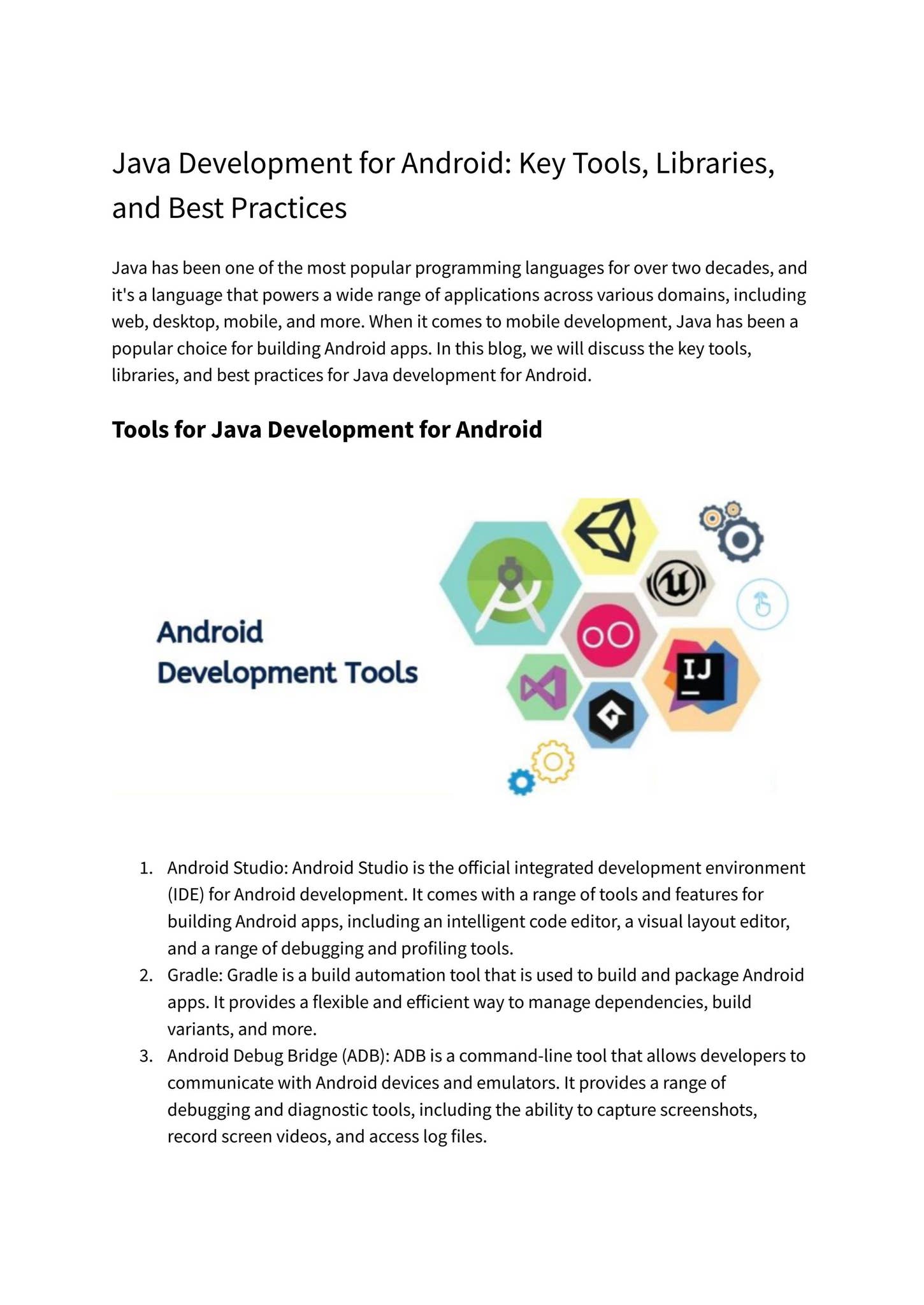 Java Development for Android: Key Tools, Libraries, and Best Practices ...
