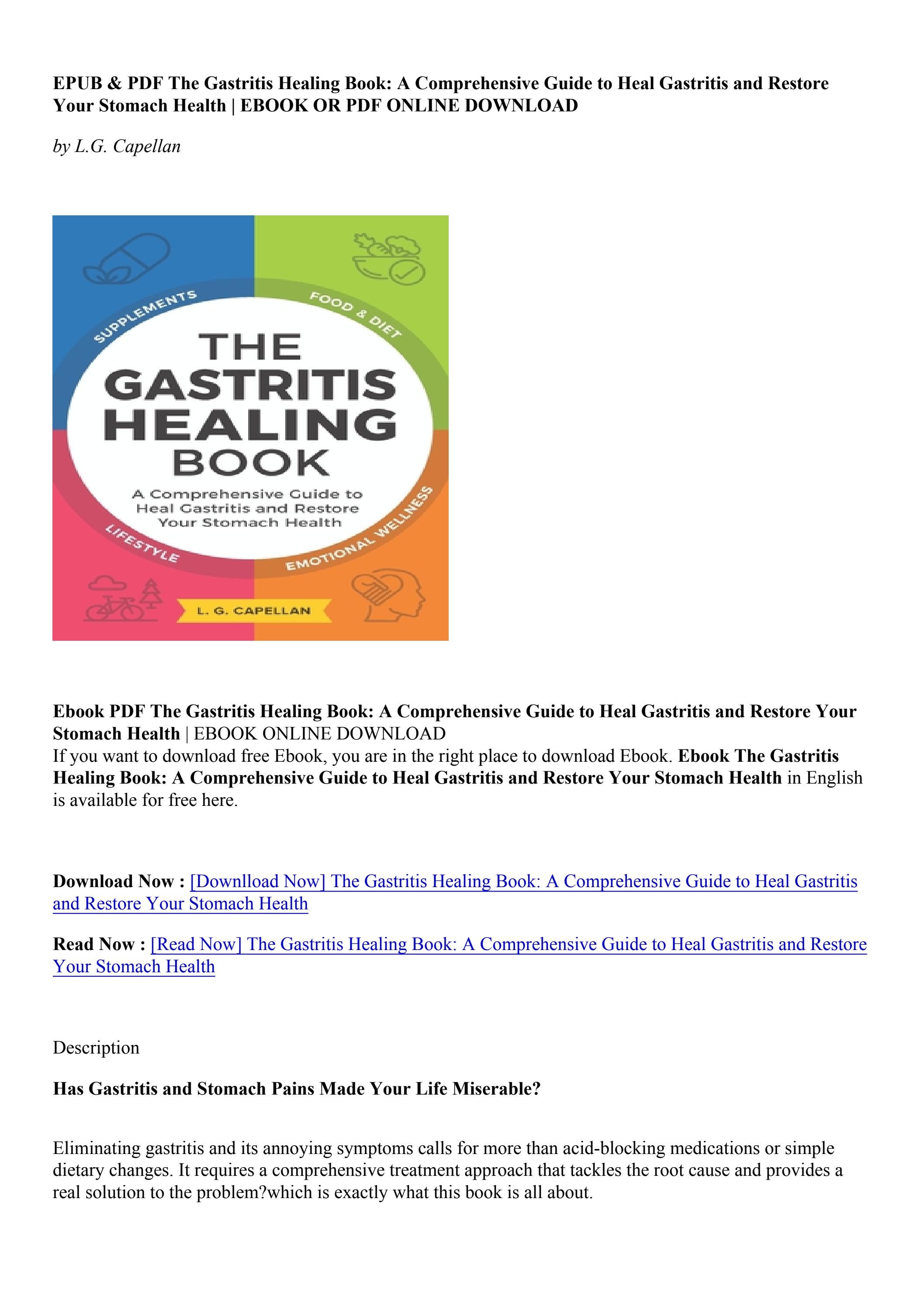 (PDF/ePub) The Gastritis Healing Book A Comprehensive Guide to Heal