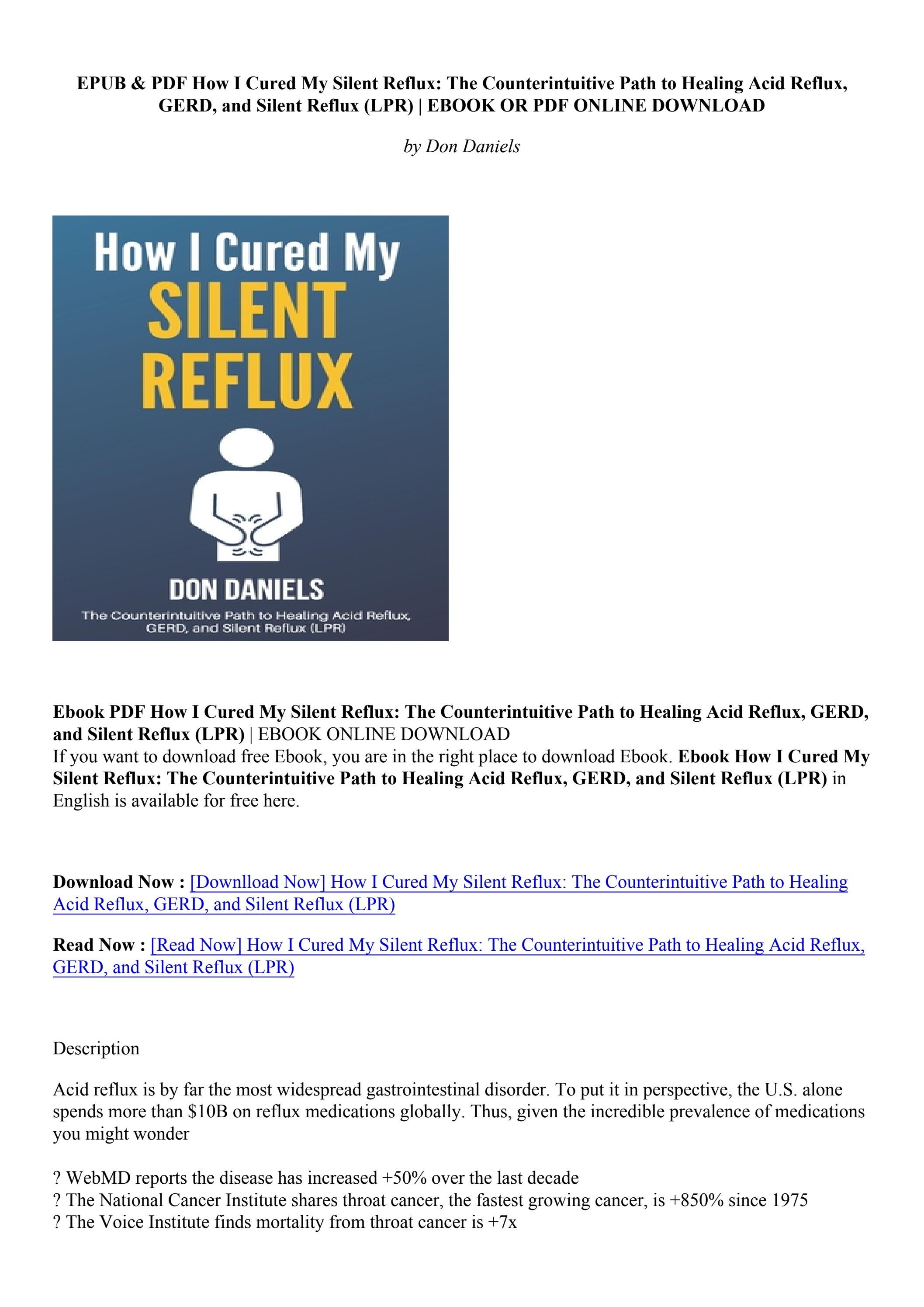 [Download PDF] How I Cured My Silent Reflux The Counterintuitive Path