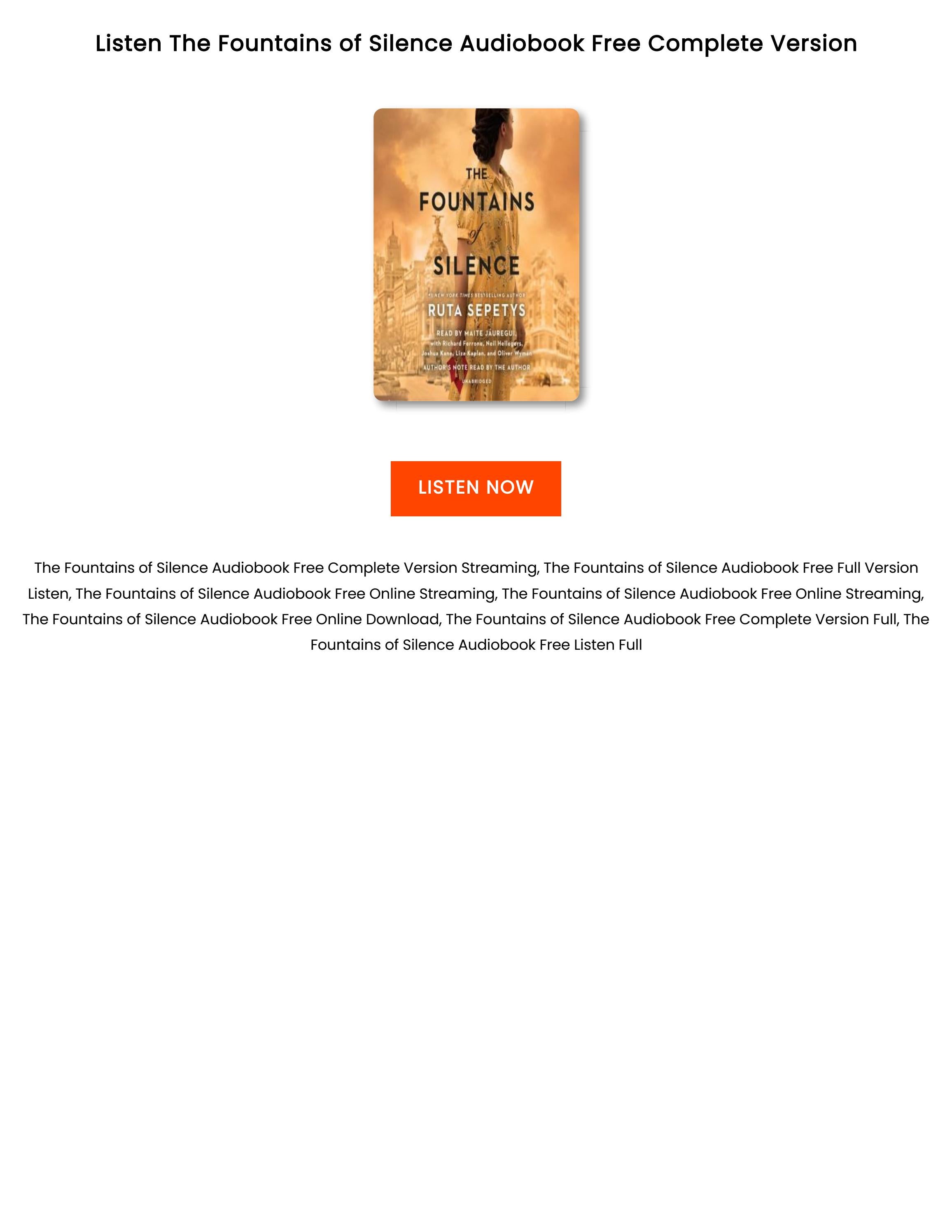The Fountains of Silence Listen Online Free by BiaggioVibiana Issuu