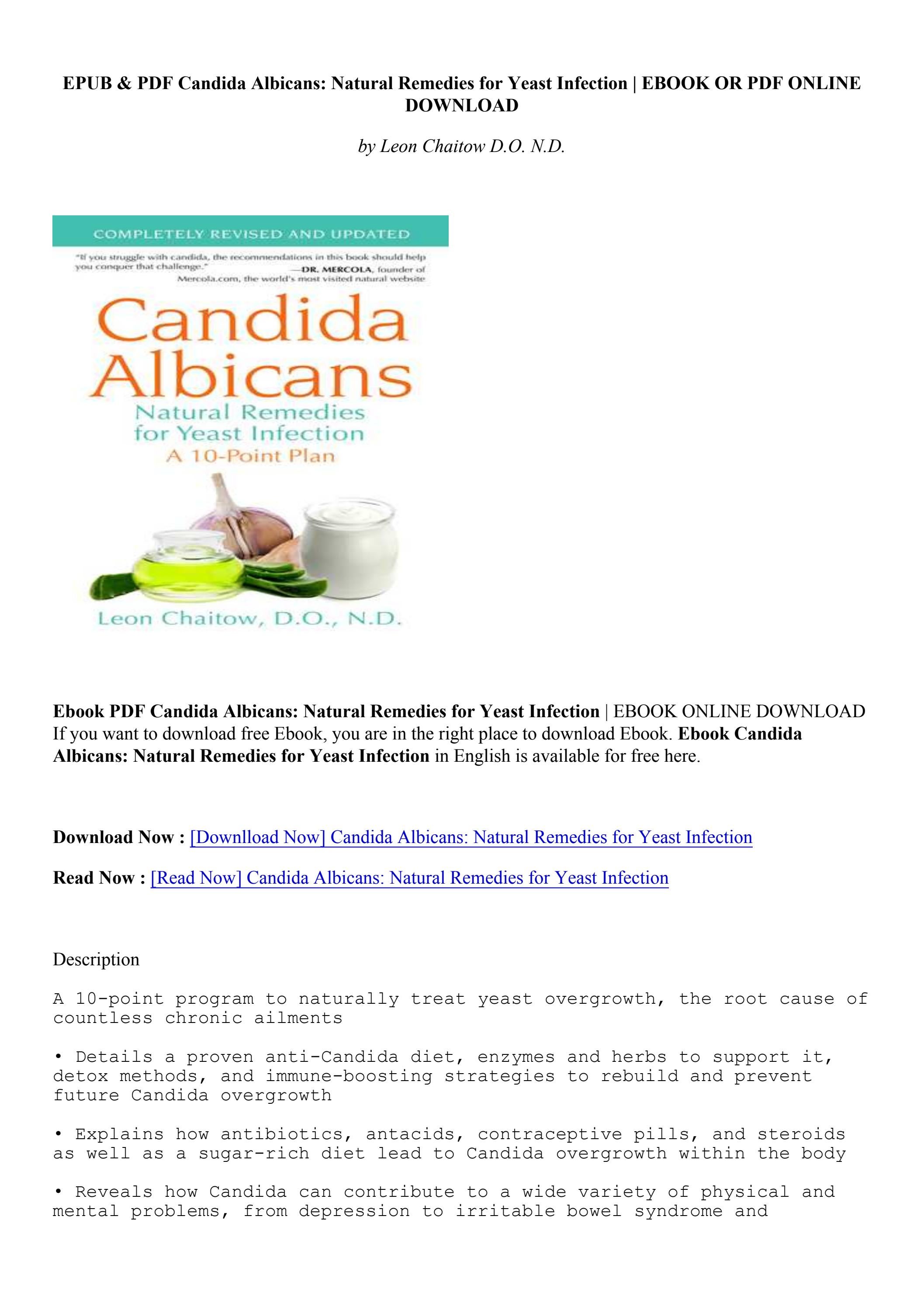[PDF] Candida Albicans: Natural Remedies for Yeast Infection - Leon