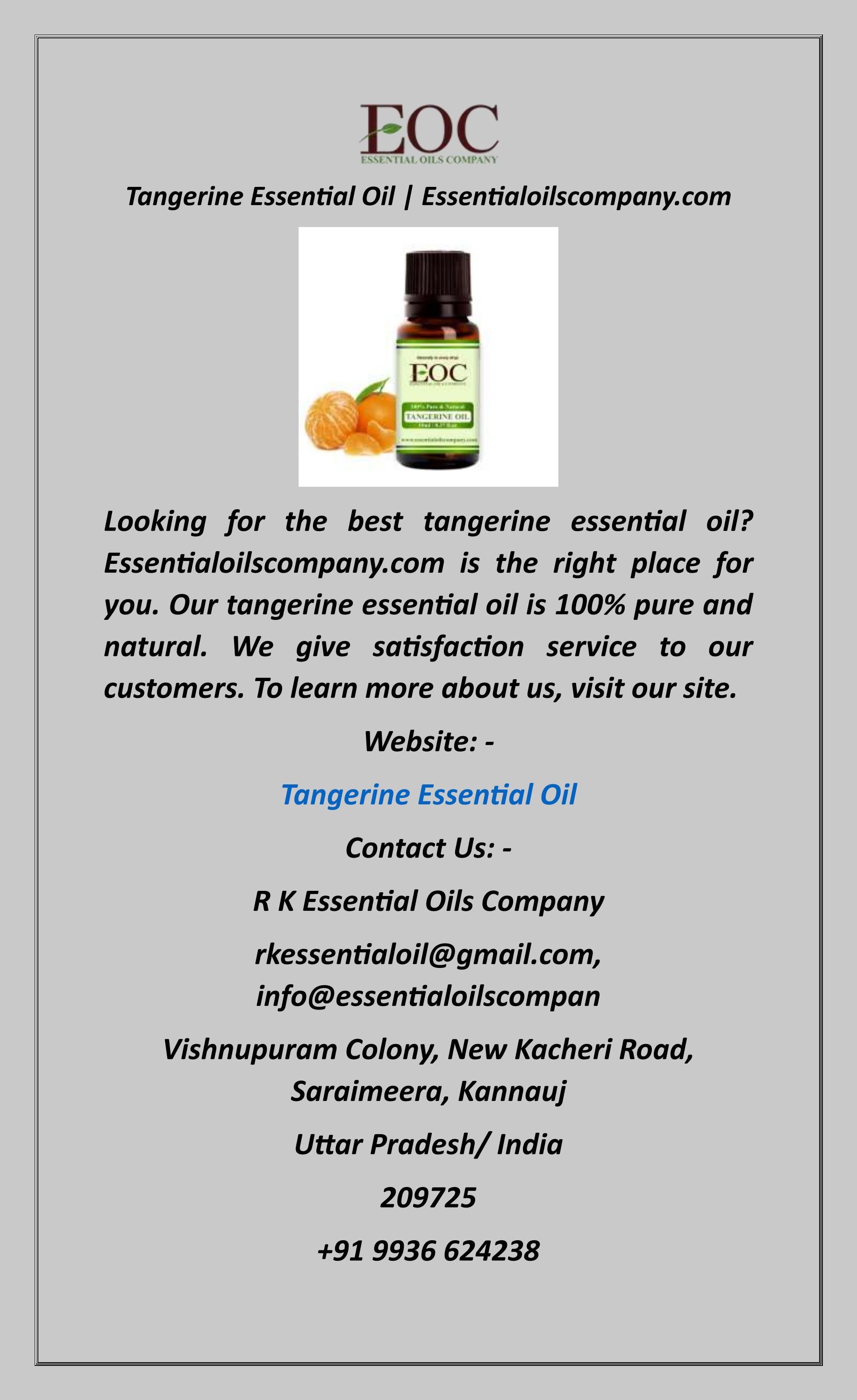 Tangerine Essential Oil by R K Essential