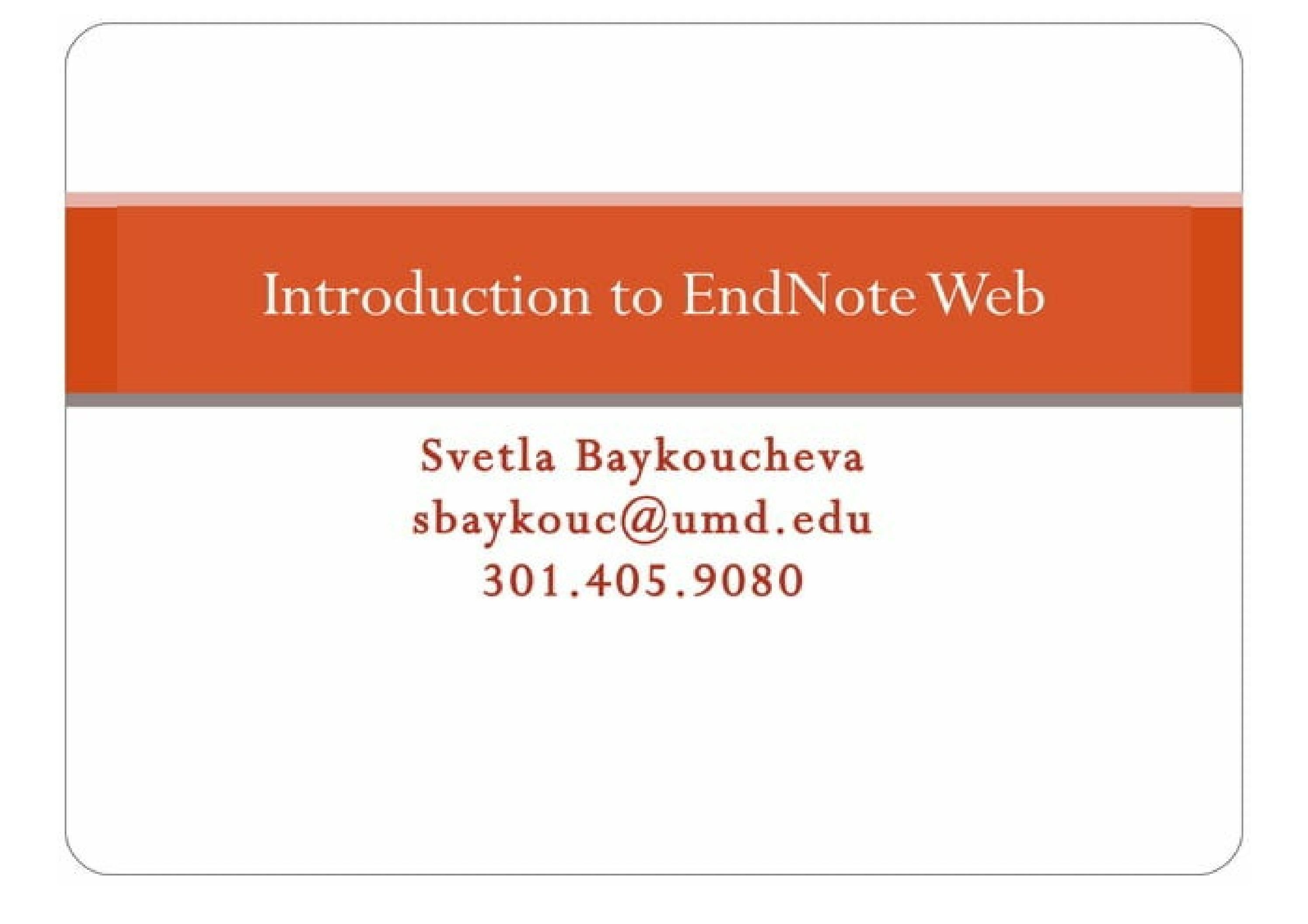 Introduction To EndNote  by Melanie Miller Issuu