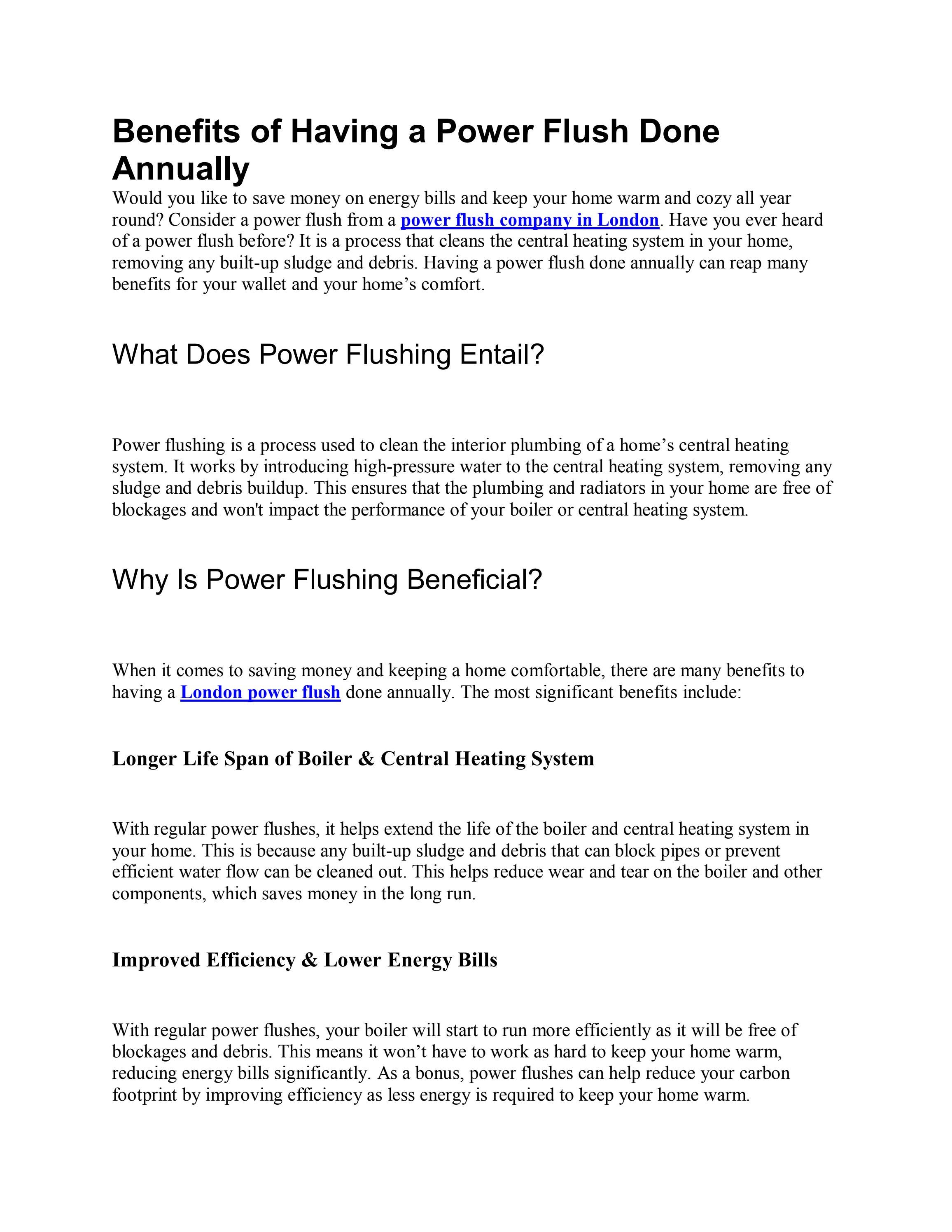 Benefits of Having a Power Flush Done Annually by thepowerflush - Issuu