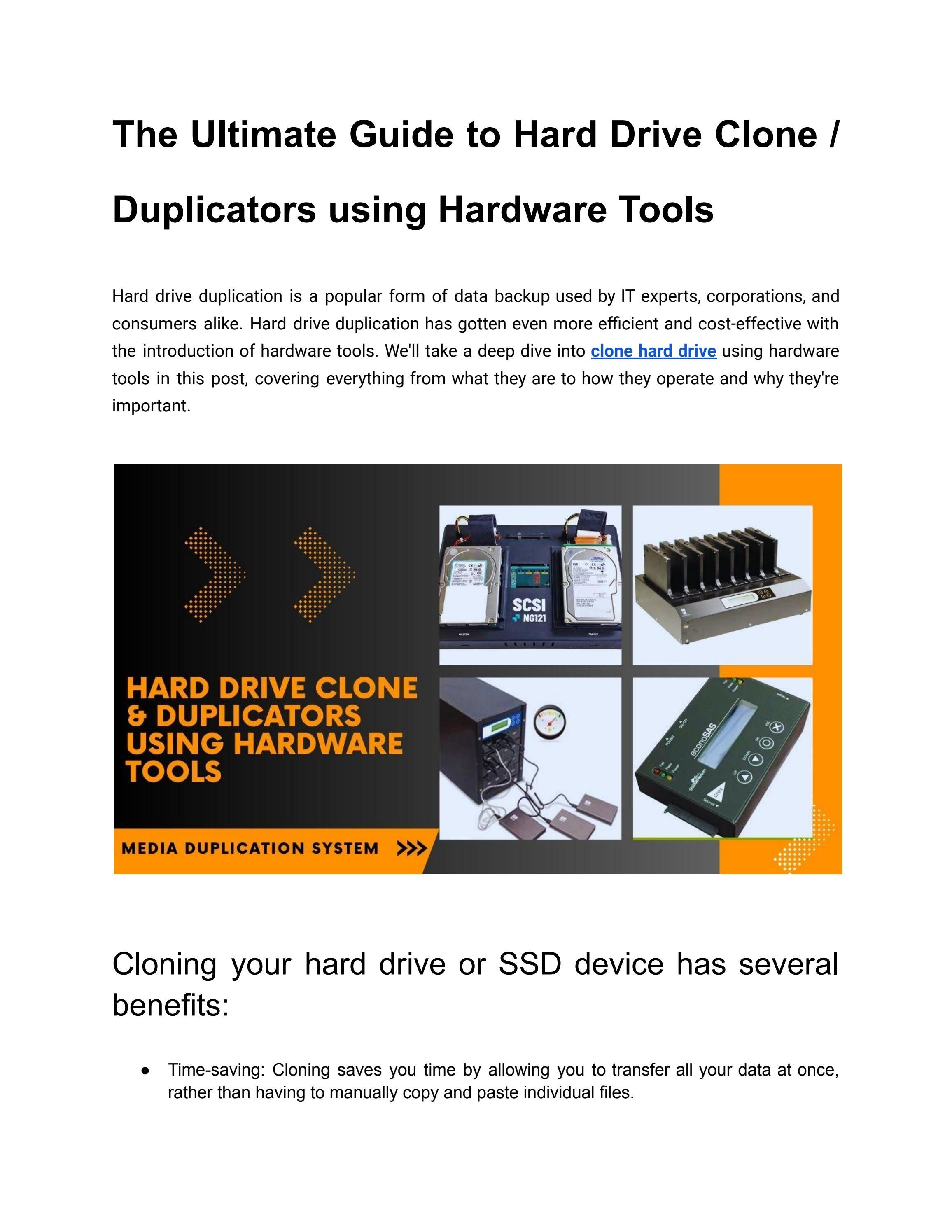 The Ultimate Guide To Hard Drive Clone Using Hardware Tools by Media