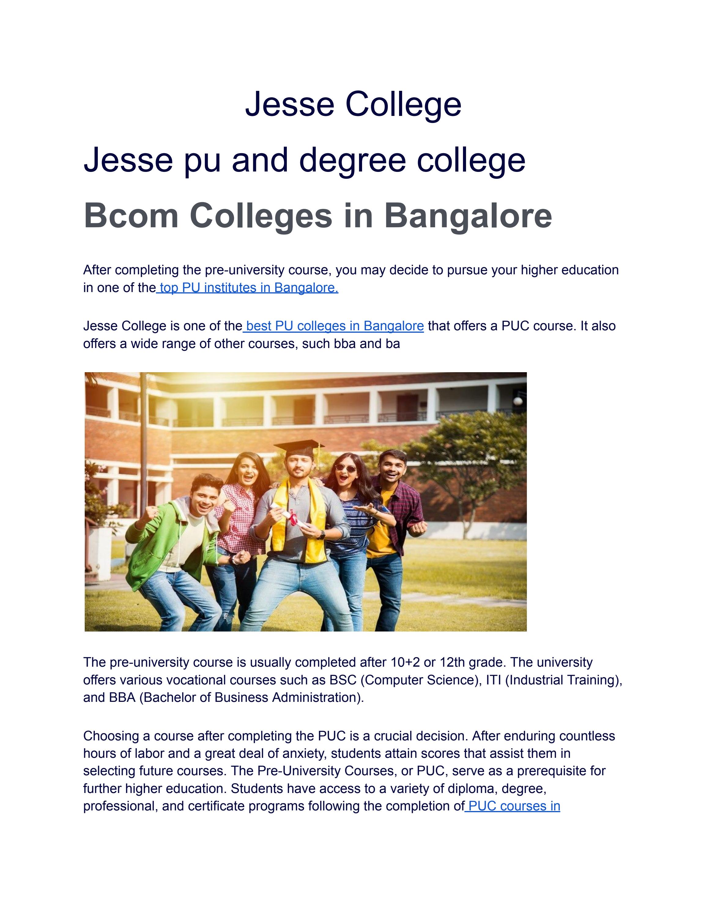 Best college in Bangalore by jessecollege Issuu