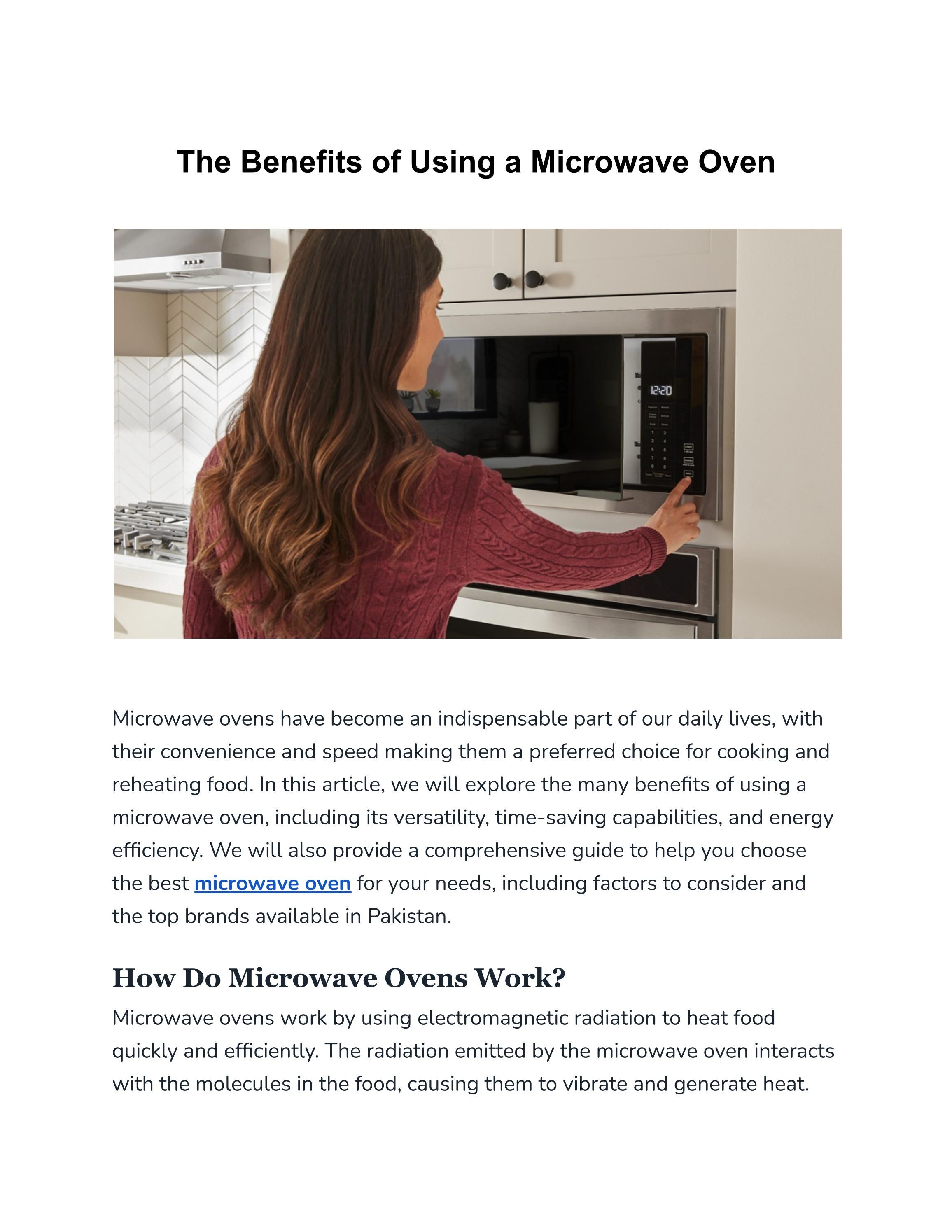 The Benefits of Using a Microwave Oven by kanwal Fatima Issuu