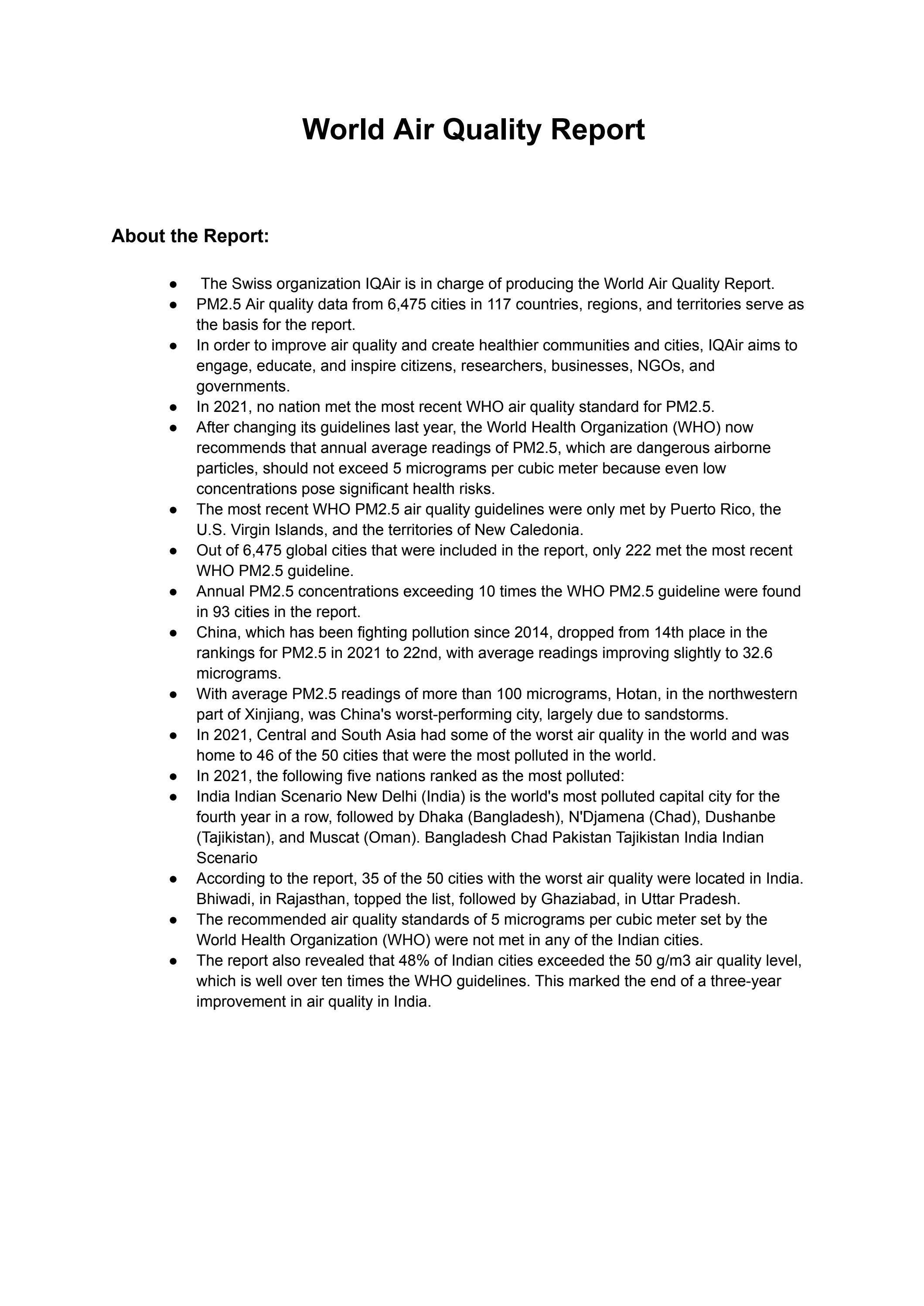 World Air Quality Report by Officers Pulse Issuu