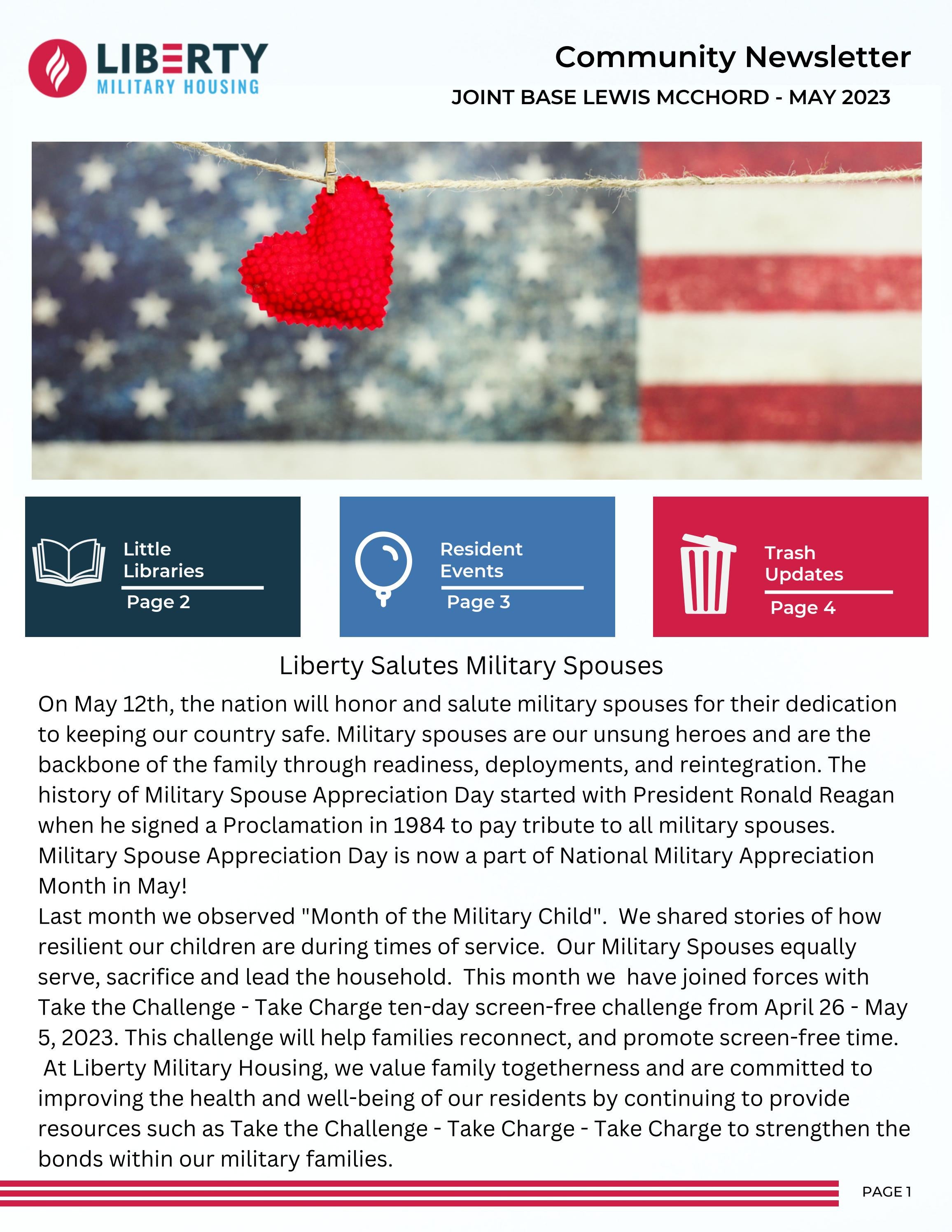 May 2023 Community Newsletter JBLM by Liberty Military Housing at