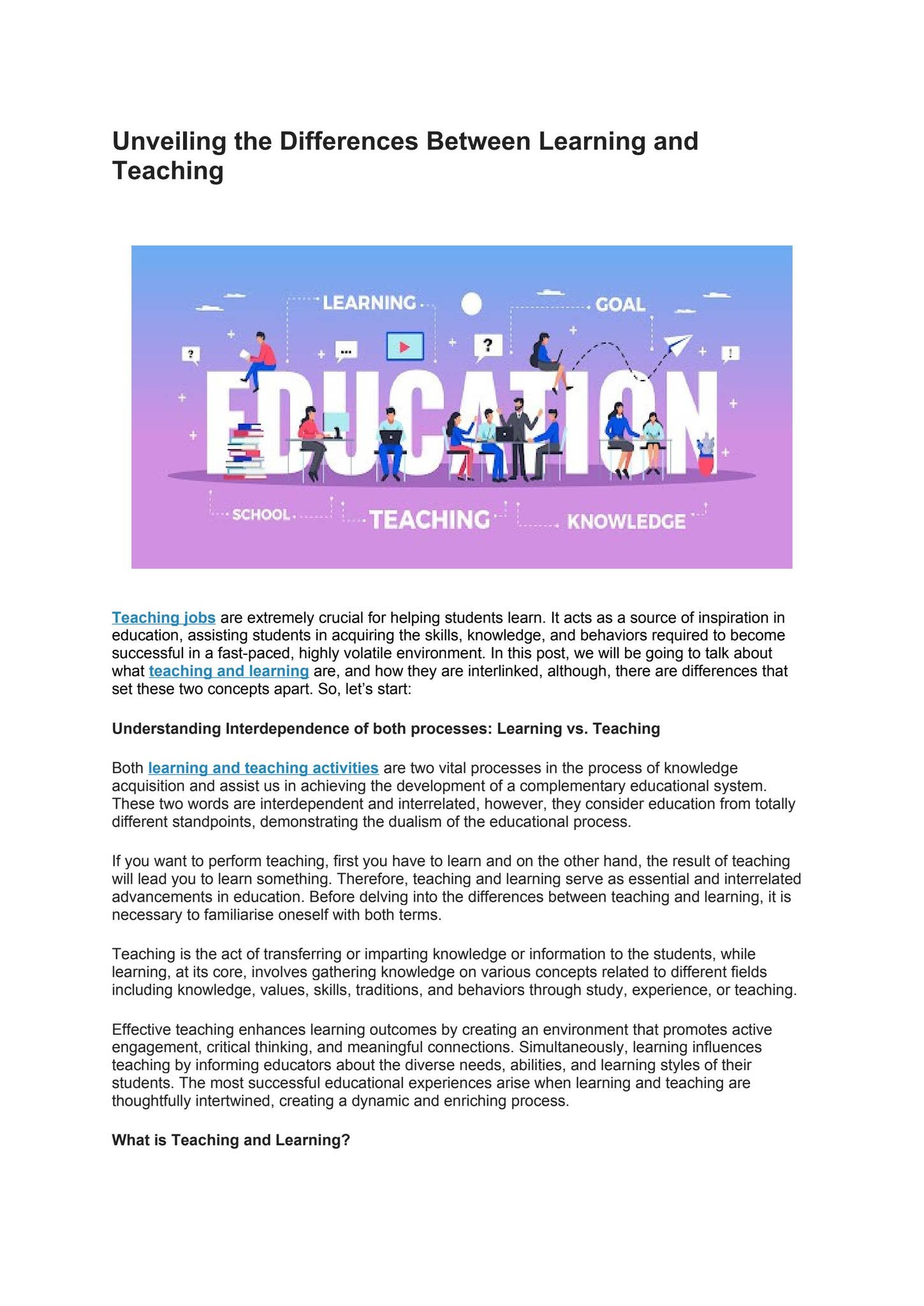 Unveiling the Differences Between Learning and Teaching by Jobs in ...