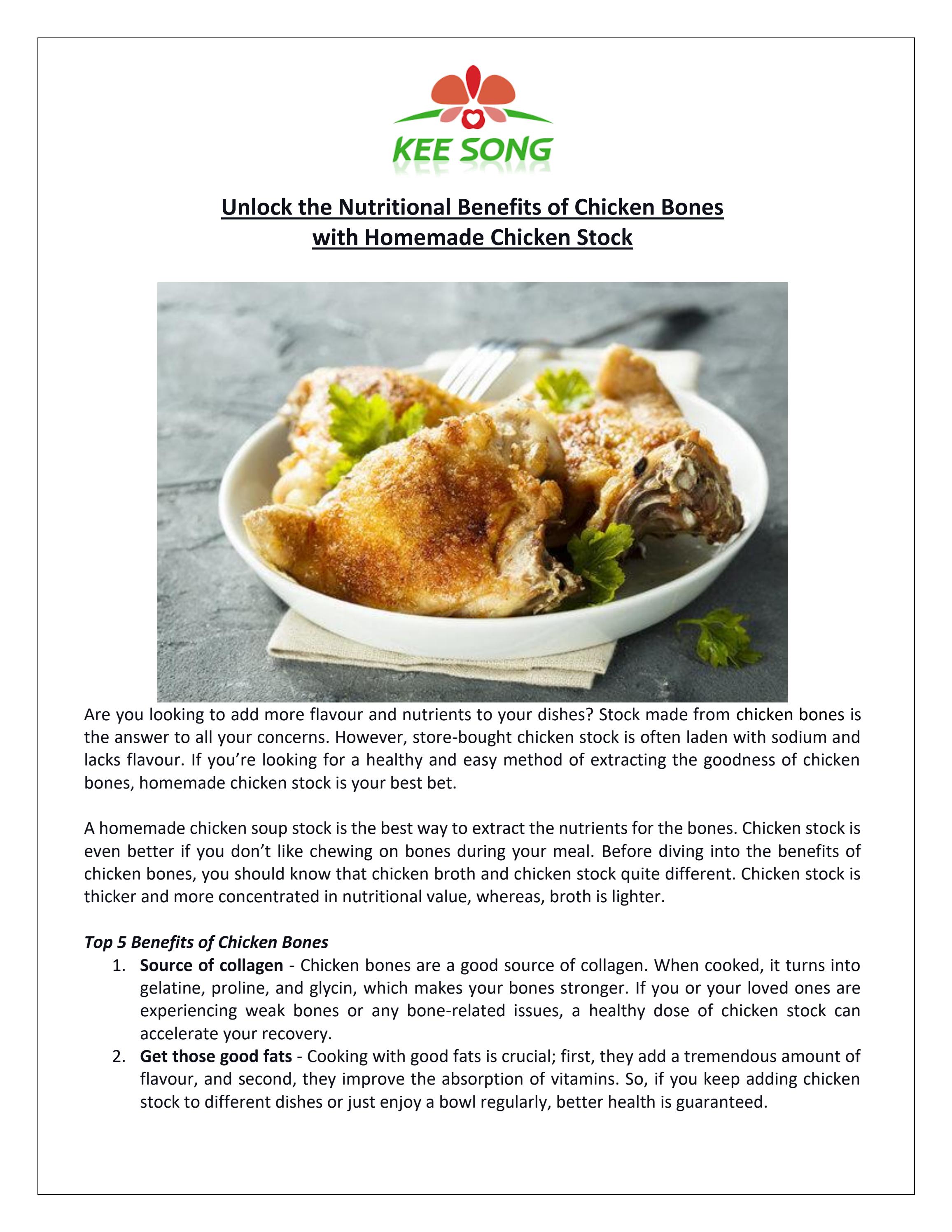 Unlock the Nutritional Benefits of Chicken Bones with Homemade Chicken
