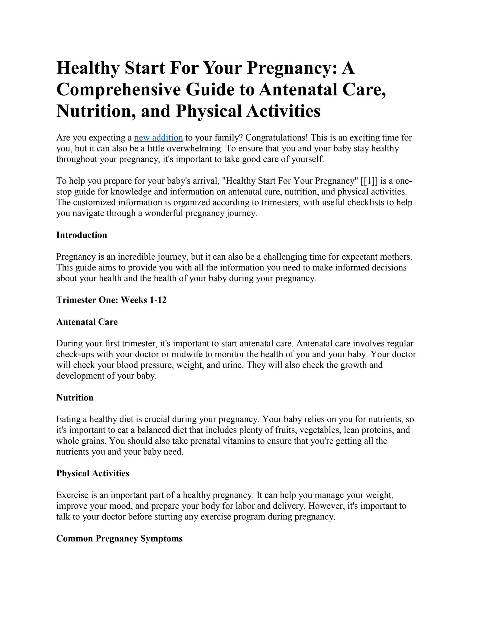 Healthy Start For Your Pregnancy: A Comprehensive Guide to Antenatal ...