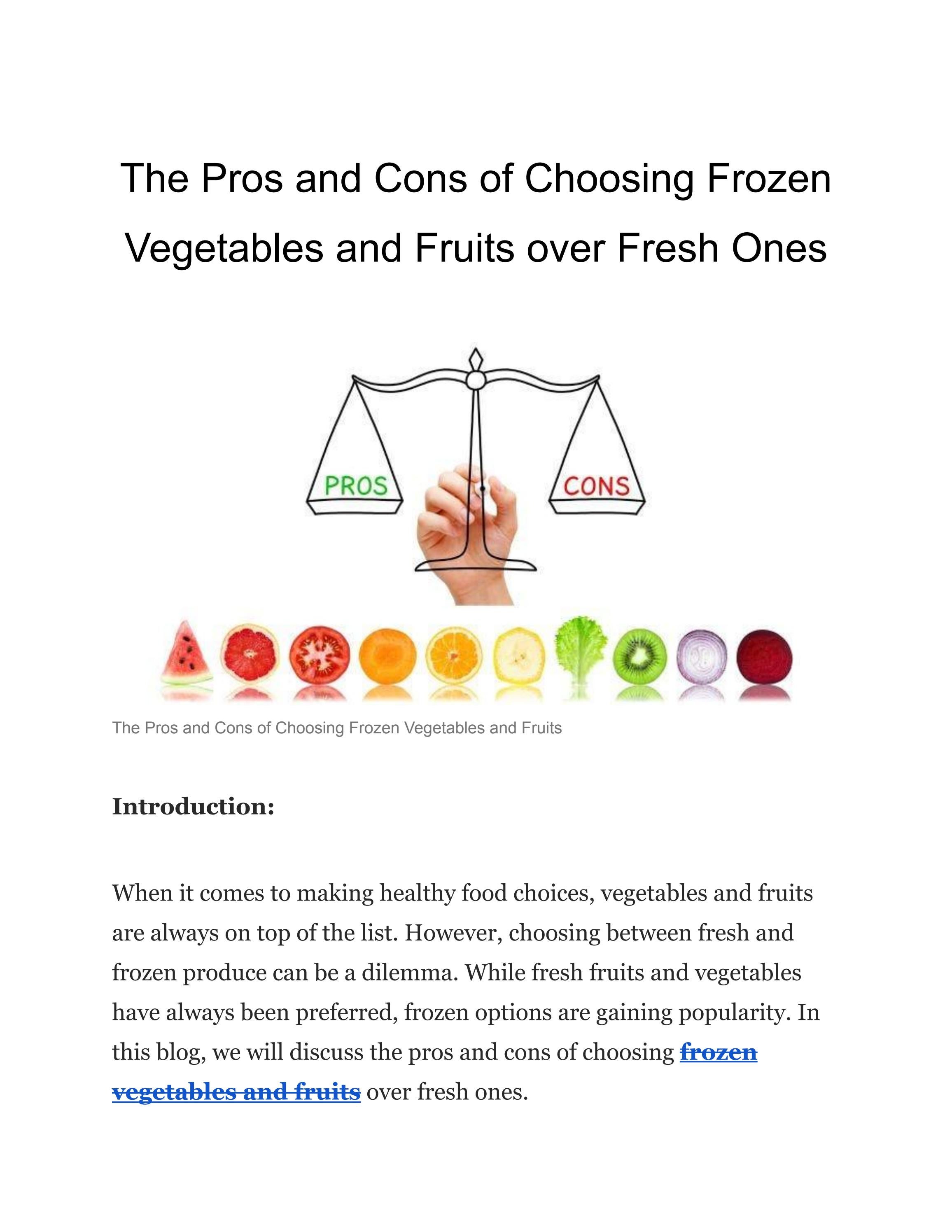The Pros and Cons of Choosing Frozen Vegetables and Fruits over Fresh Ones by manizaver Issuu