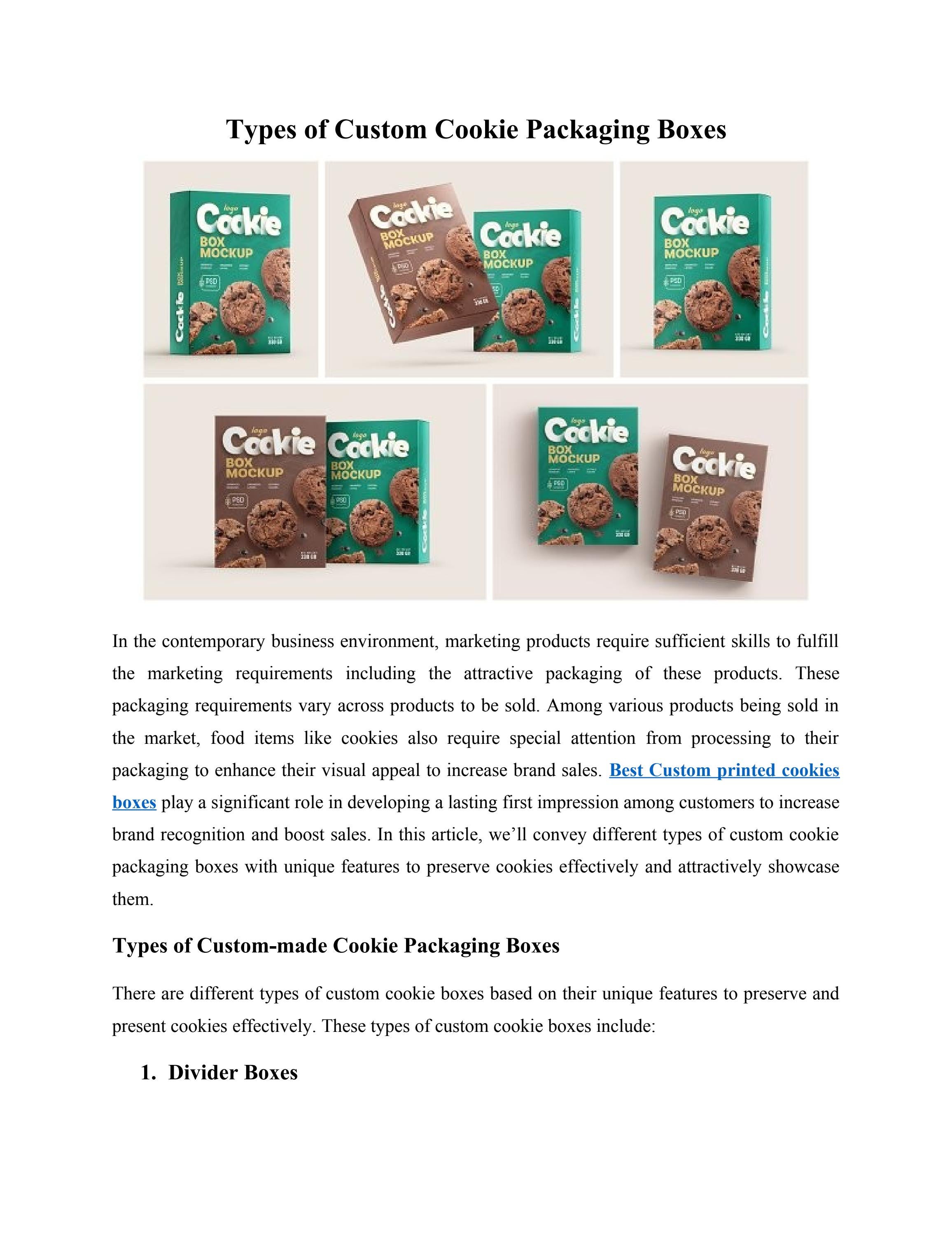 Types of Custom Cookie Packaging Boxes by jasonbourn892 Issuu