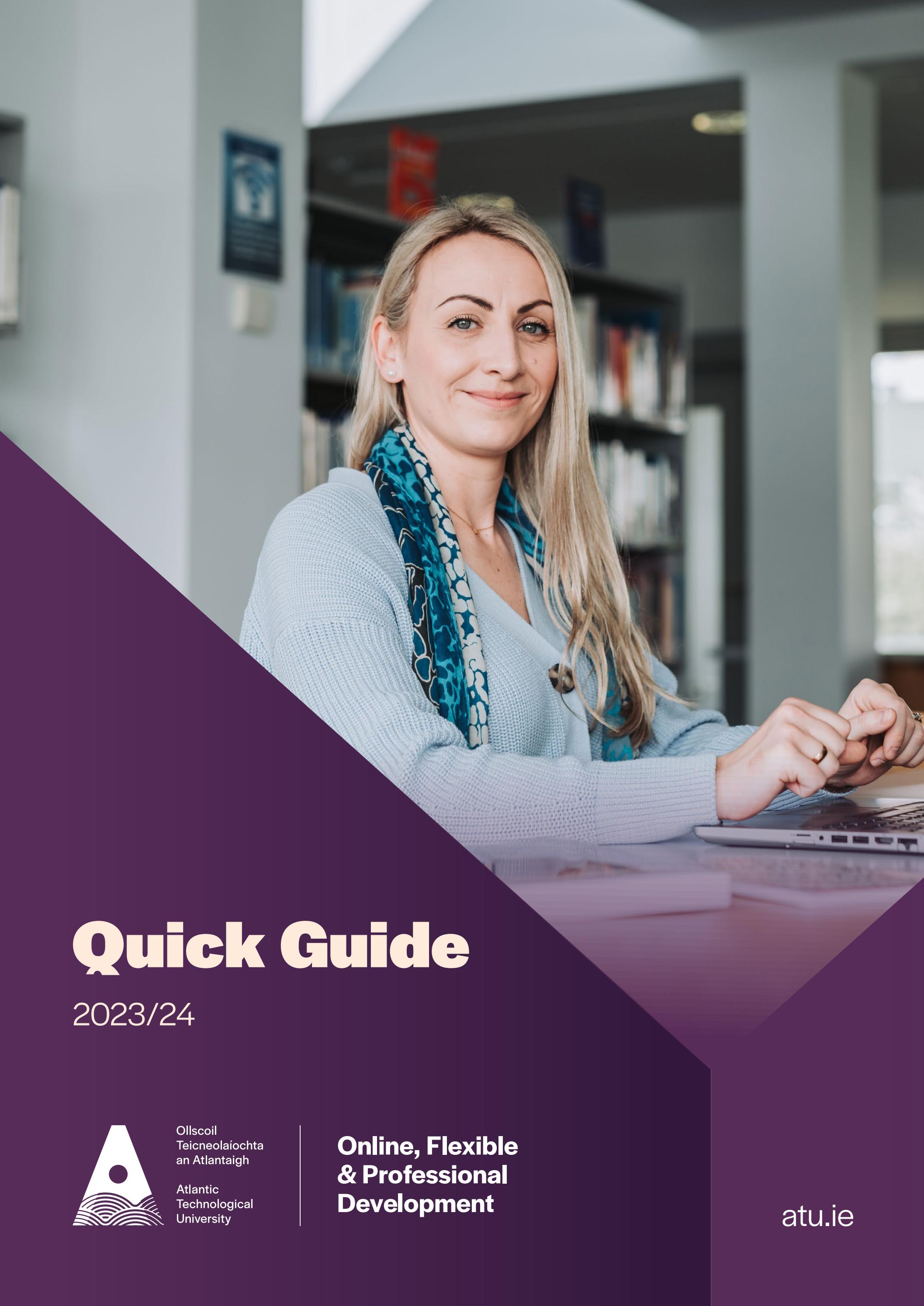 Quick Guide Online, Flexible and Professional Development 2023/24 by Atlantic Technological