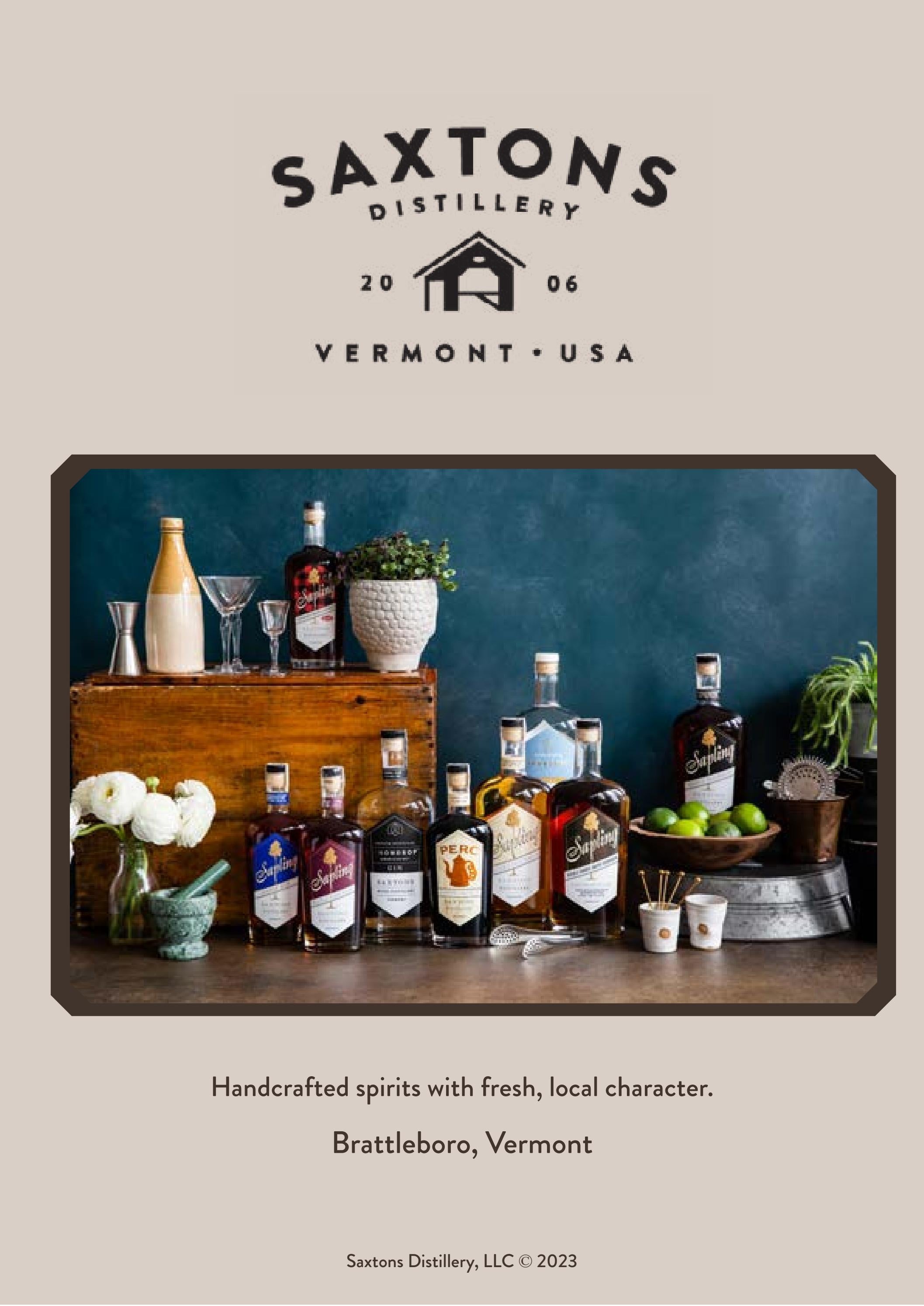 Saxtons Distillery Product Brochure by Joslin Saxtons River Distillery