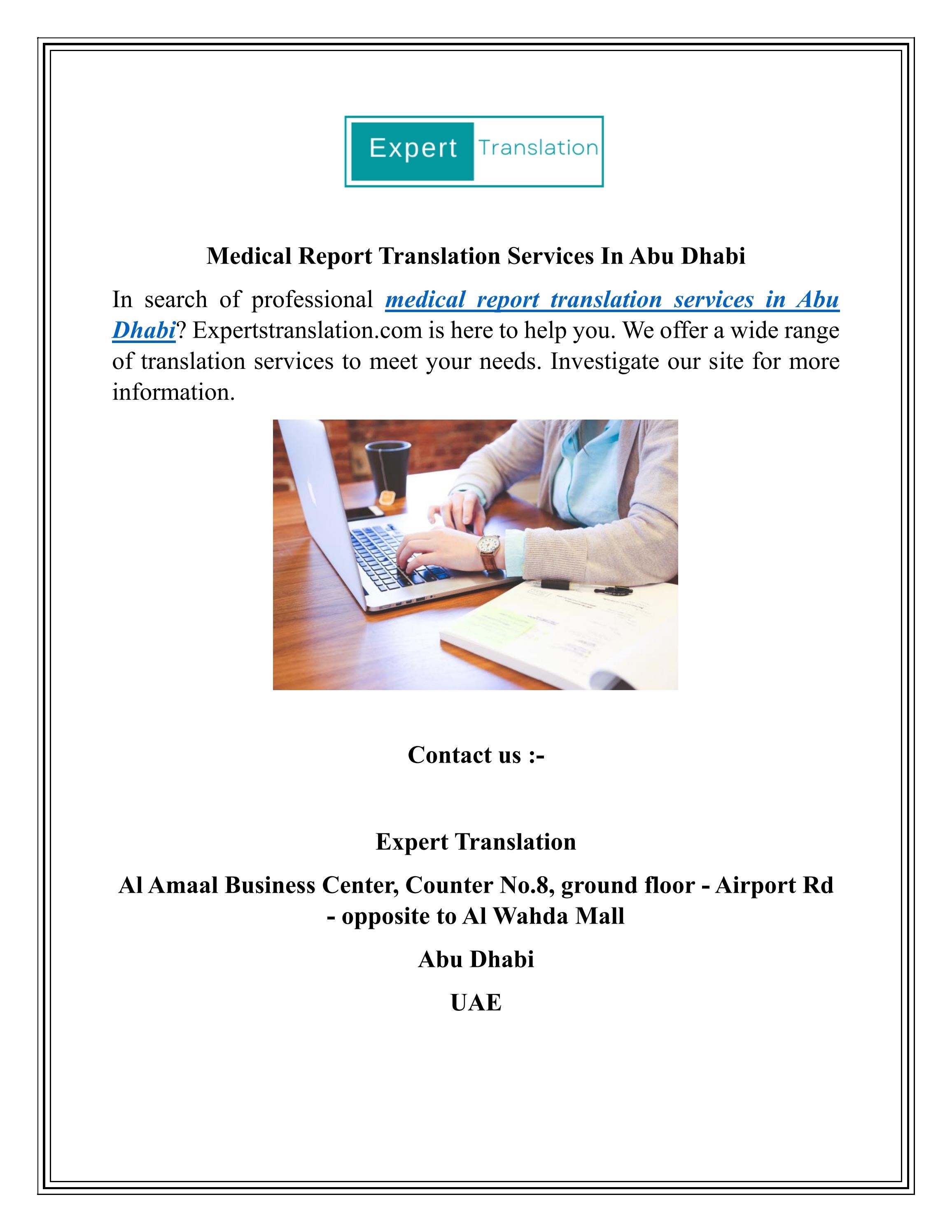 Medical Report Translation Services In Abu Dhabi Expertstranslation