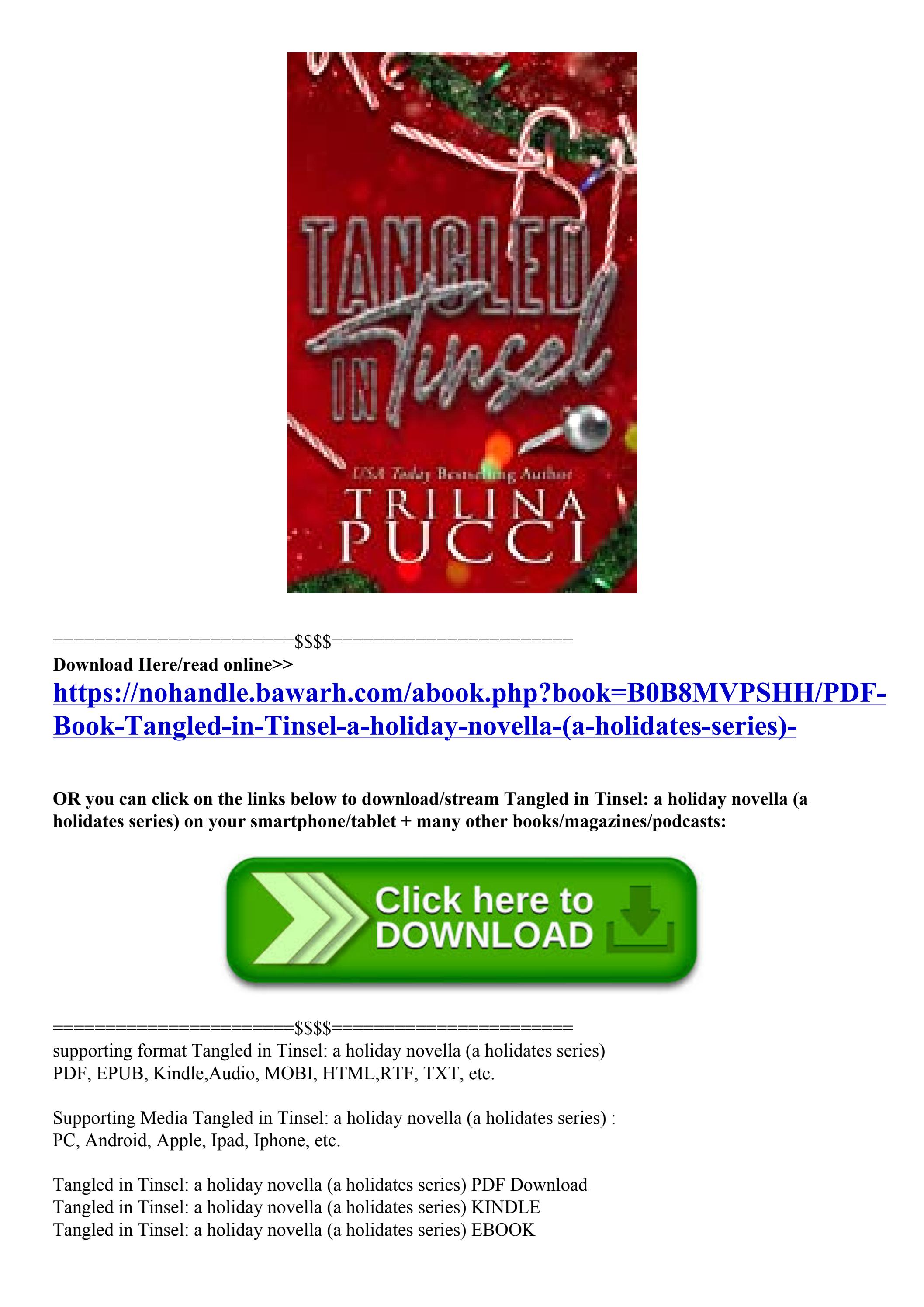 PDF Book Tangled in Tinsel a holiday novella (a holidates series) by