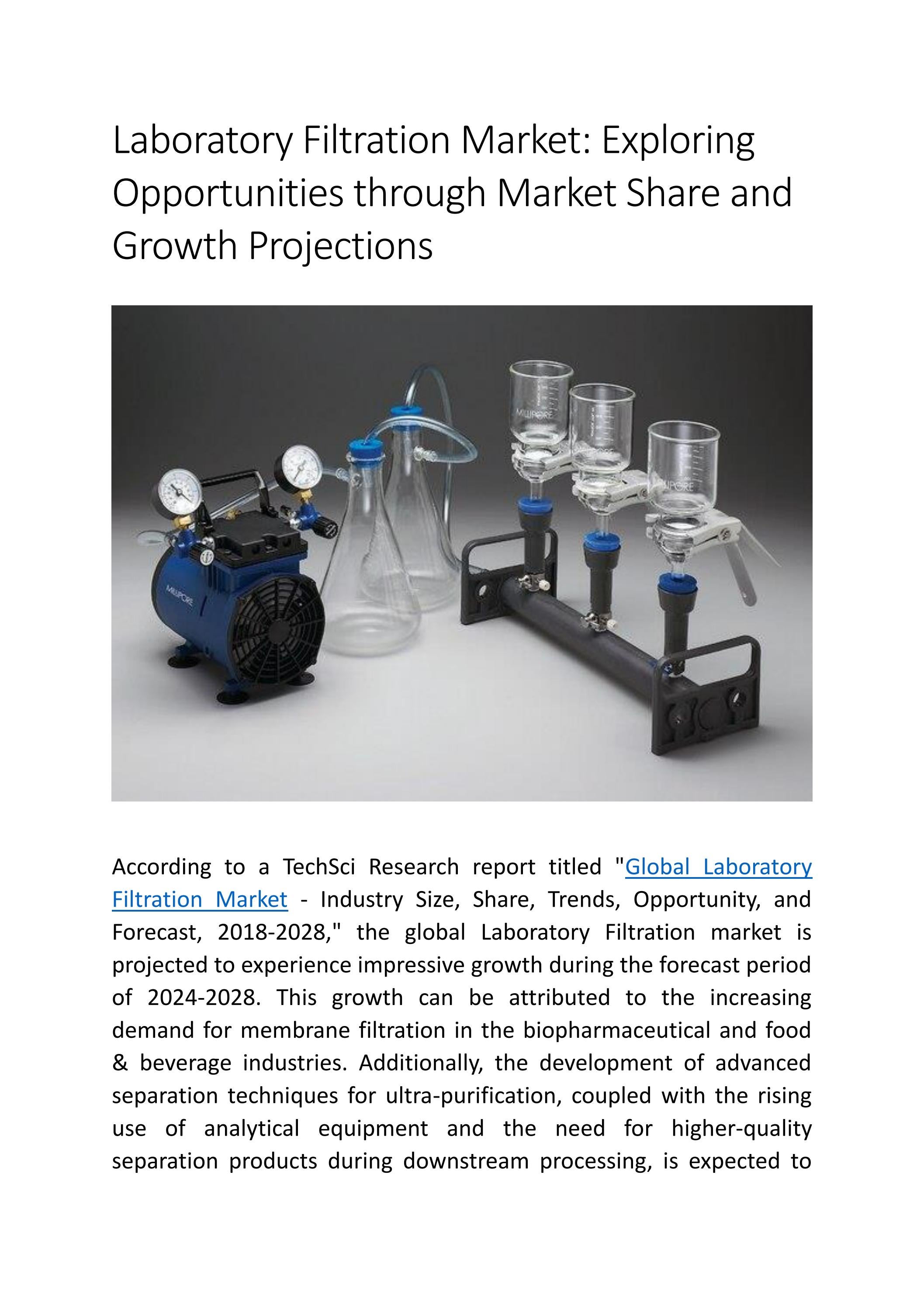 Laboratory Filtration Market Insights into Trends, Revenue, and
