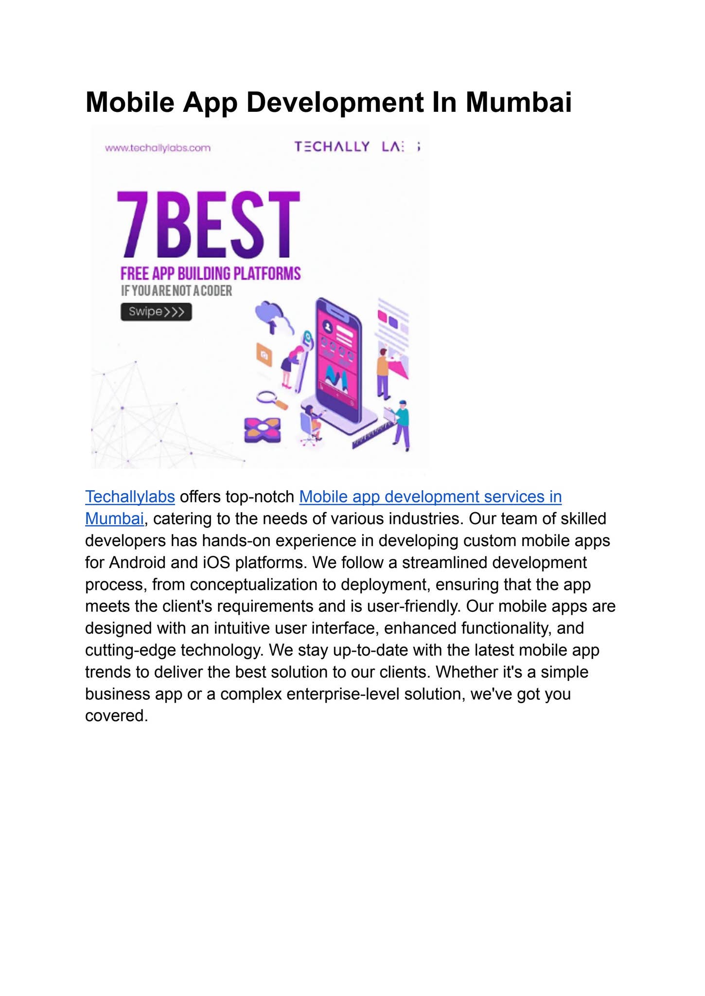 Mobile App Development In Mumbai | Techallylabs by Techally Labs - Issuu