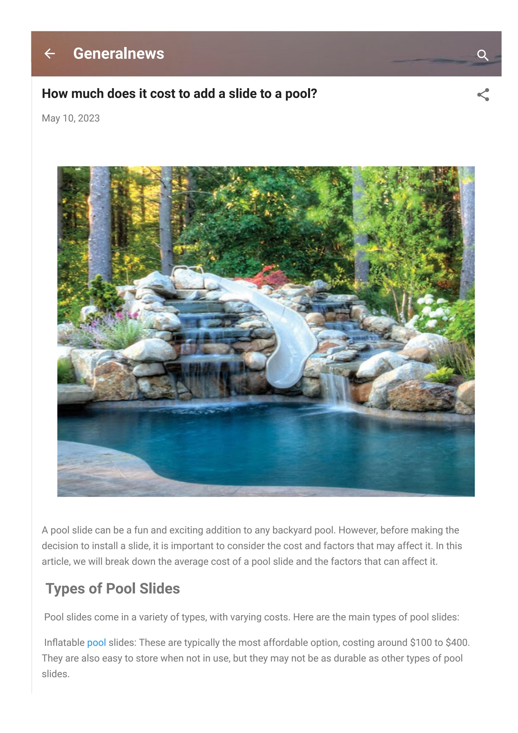 How much does it cost to add a slide to a pool by Kevin Smith Issuu