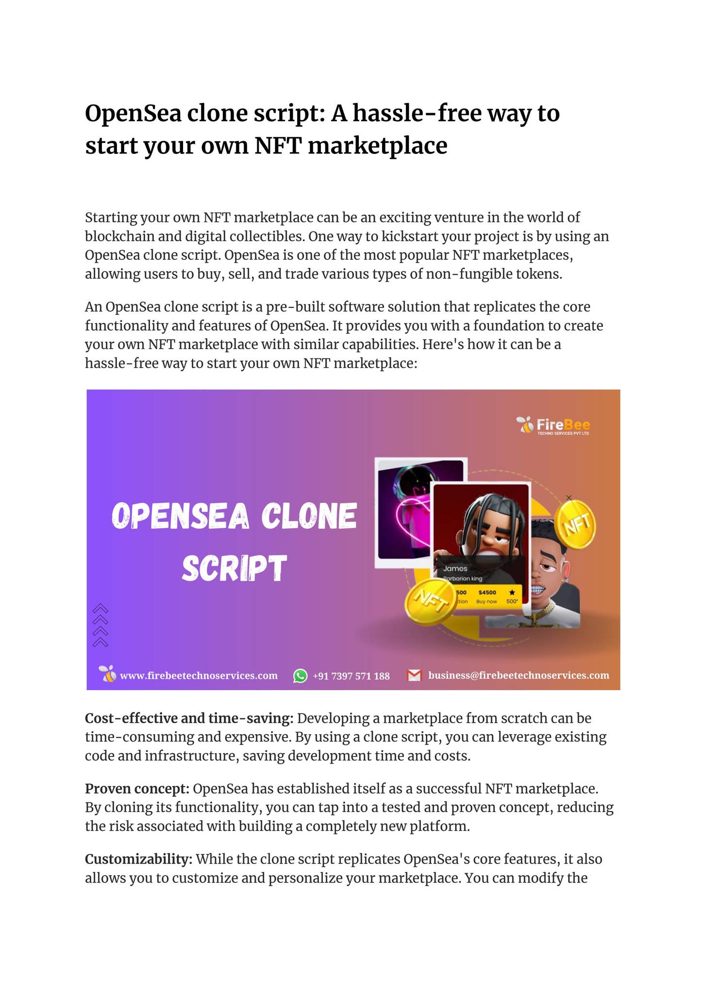 OpenSea Clone Script: A Hassle-Free Way to Start Your Own NFT Marketplace  by Sophia Fern - Issuu