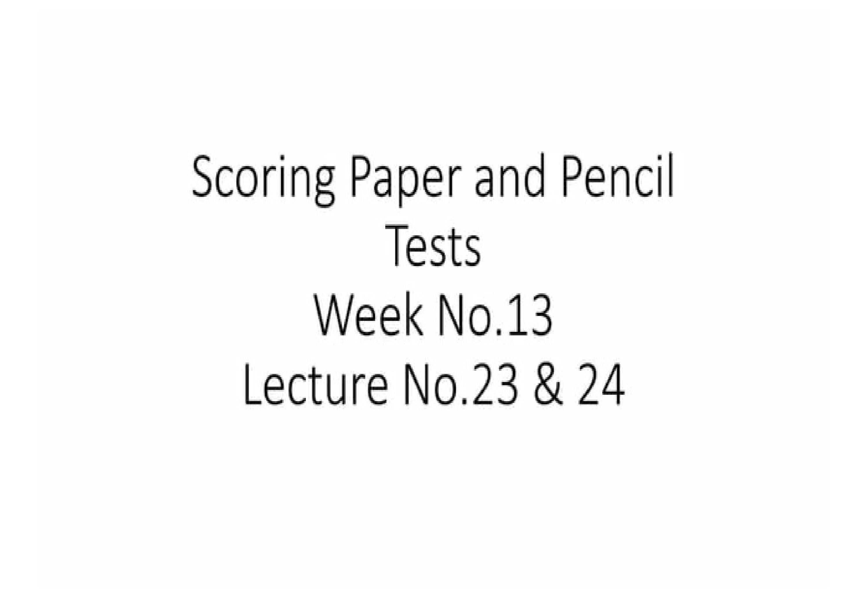 Scoring Paper And Pencil TestsWeek .Pptx by Jacqueline Trunnell Issuu