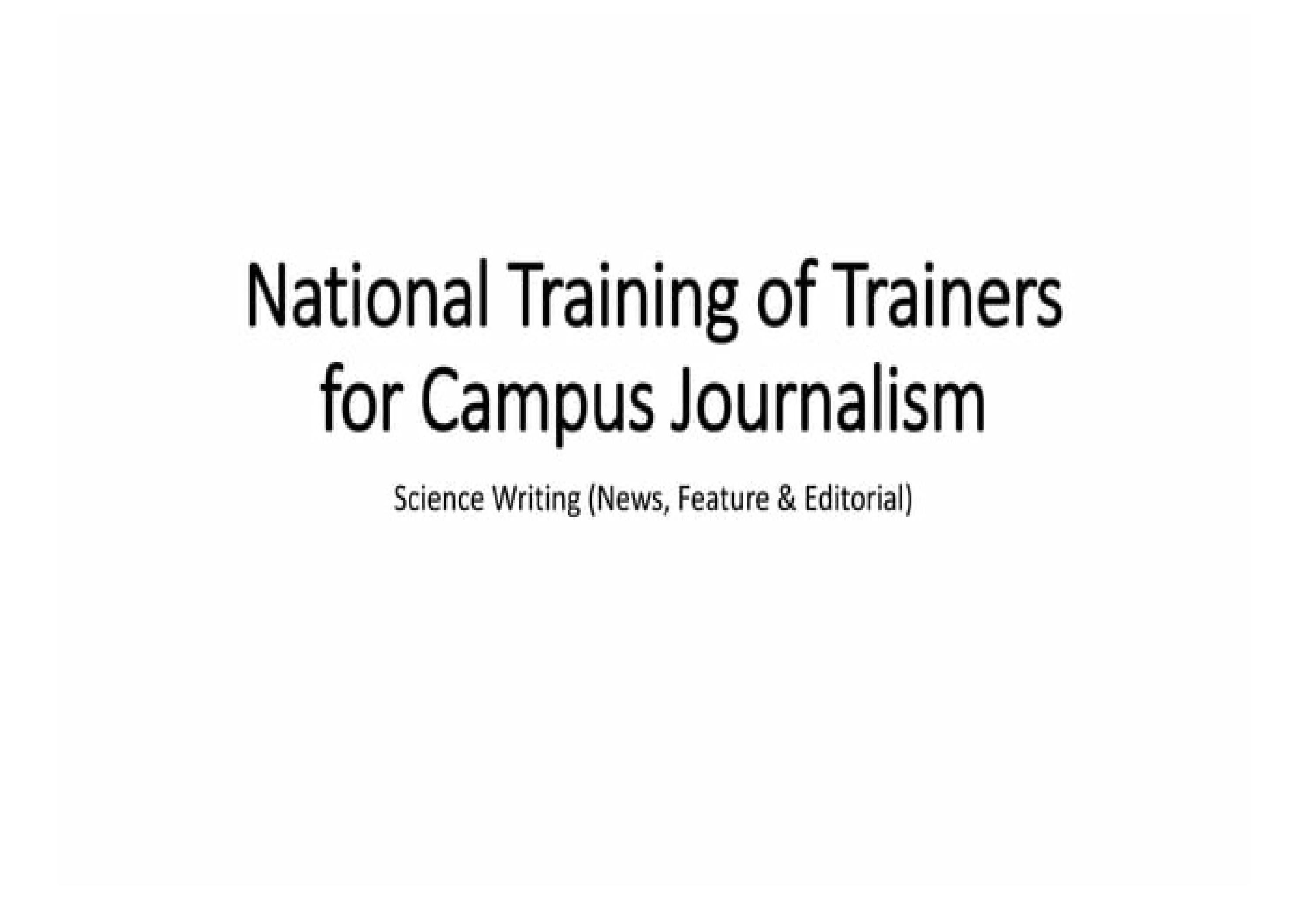 The Title Of Your PublicationScience Journalism Workshop By Latasha