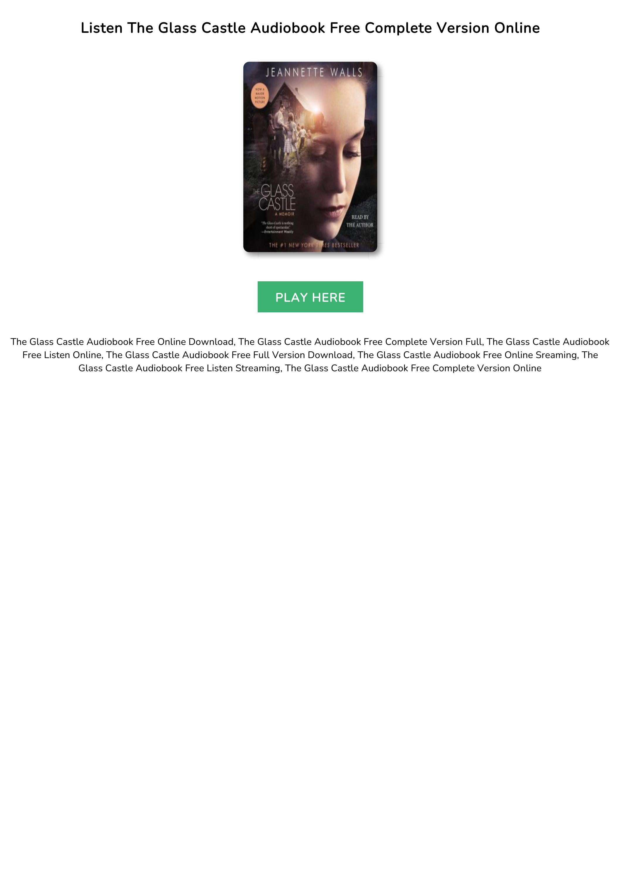The Glass Castle Audiobook Free Online Complete by TomaXeno Issuu