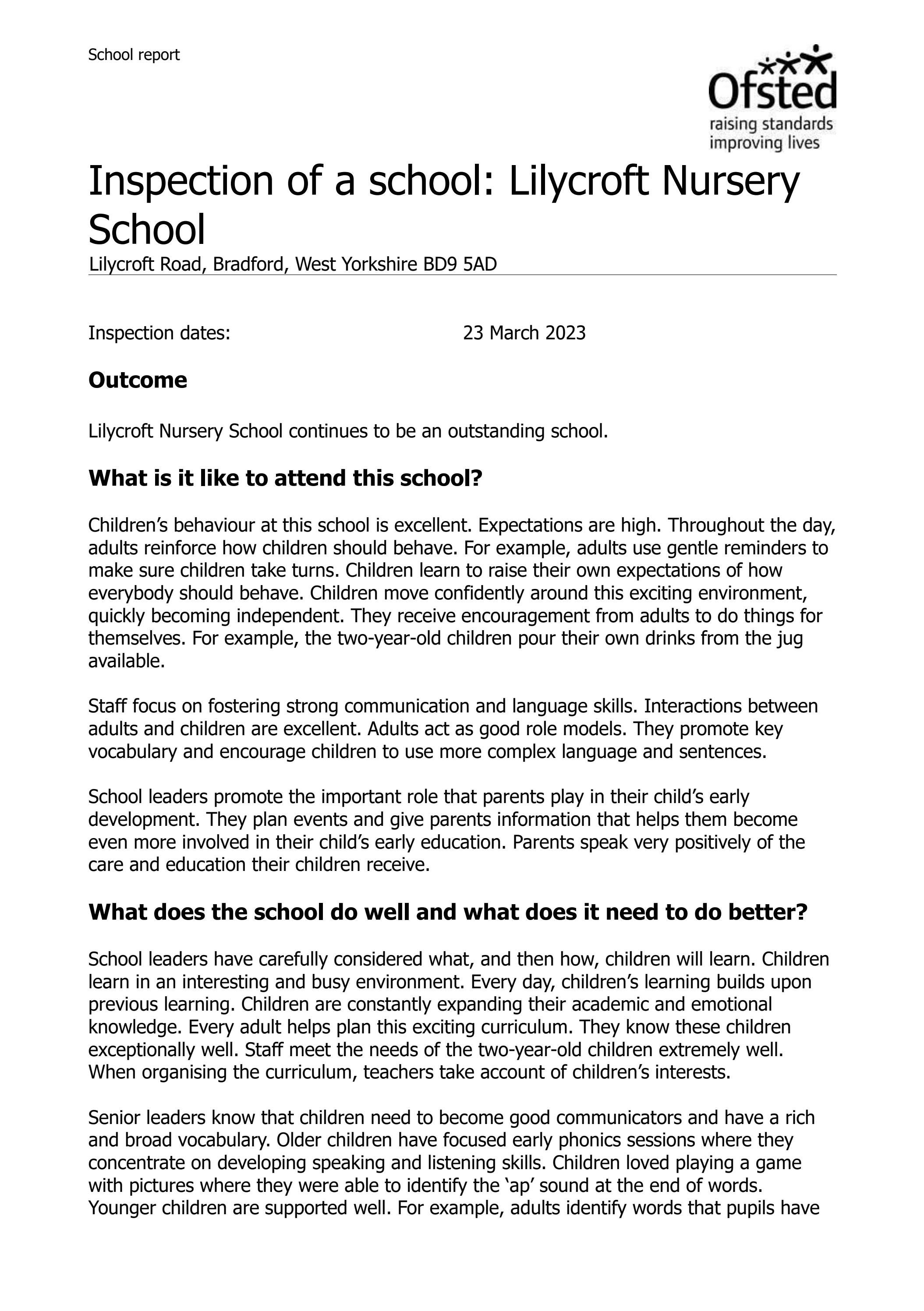 Ofsted Report March 2023 by Schudio Issuu
