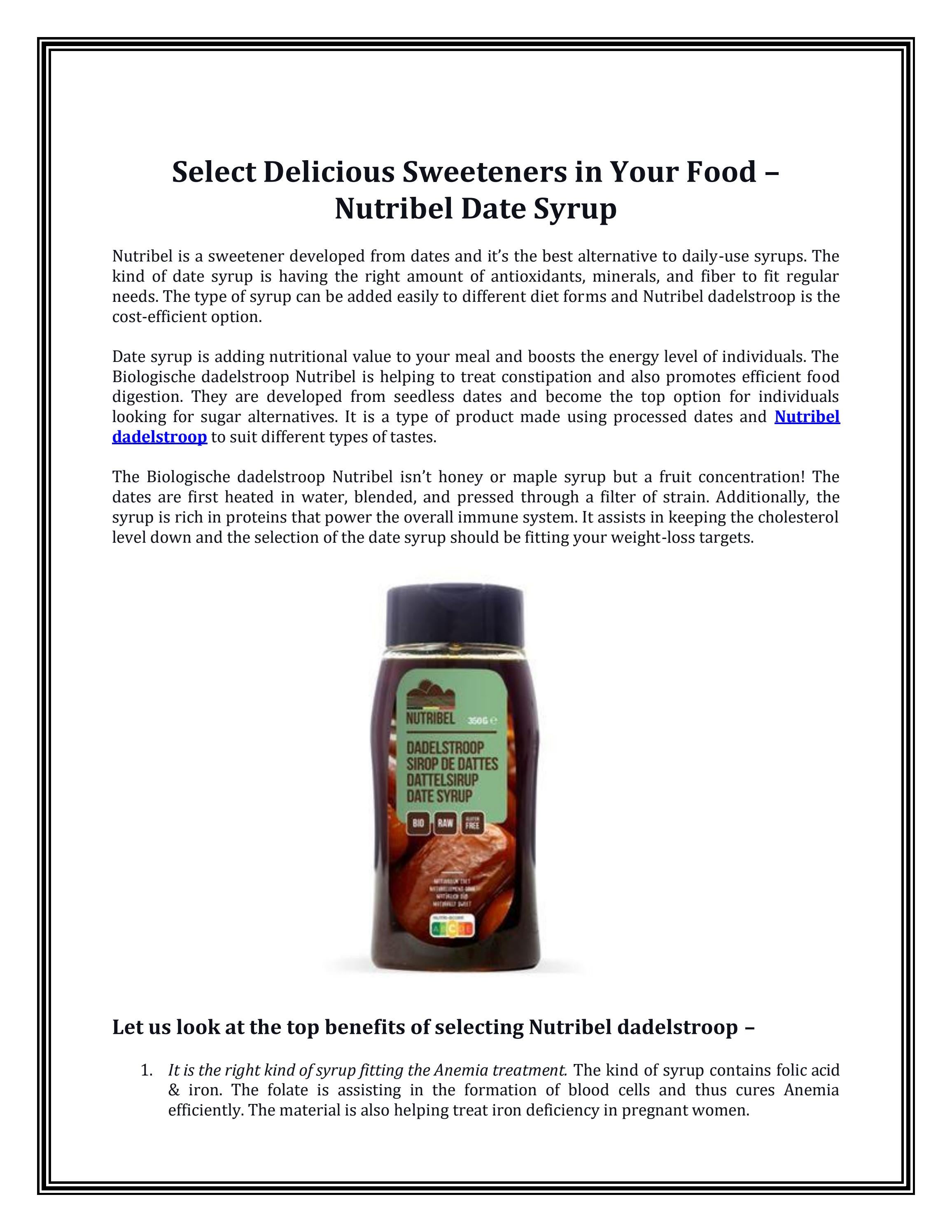 Nutribel Date Syrup by natuurgroothandel 1 Issuu