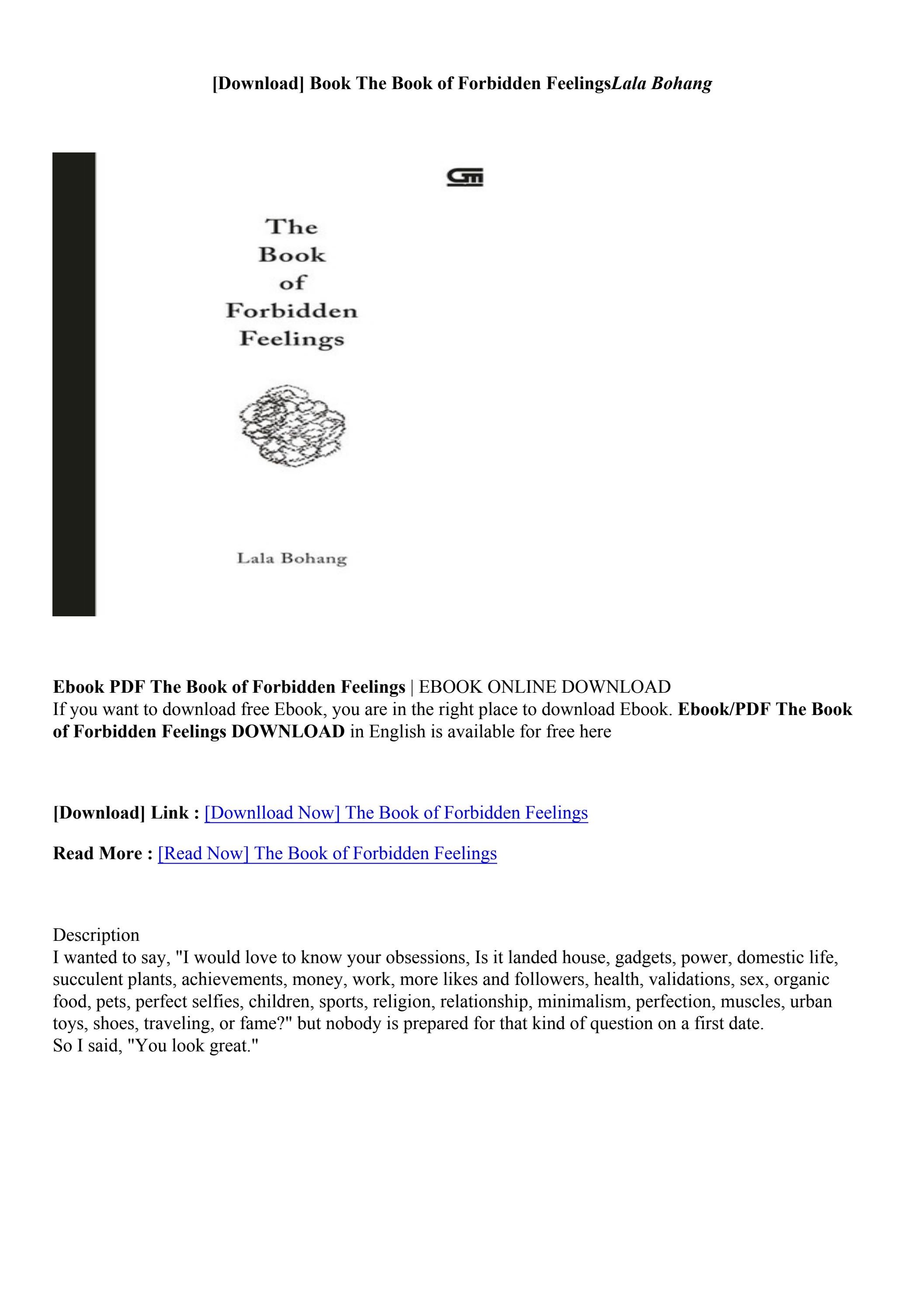 [Download] The Book of Forbidden Feelings Lala Bohang by motyxavier