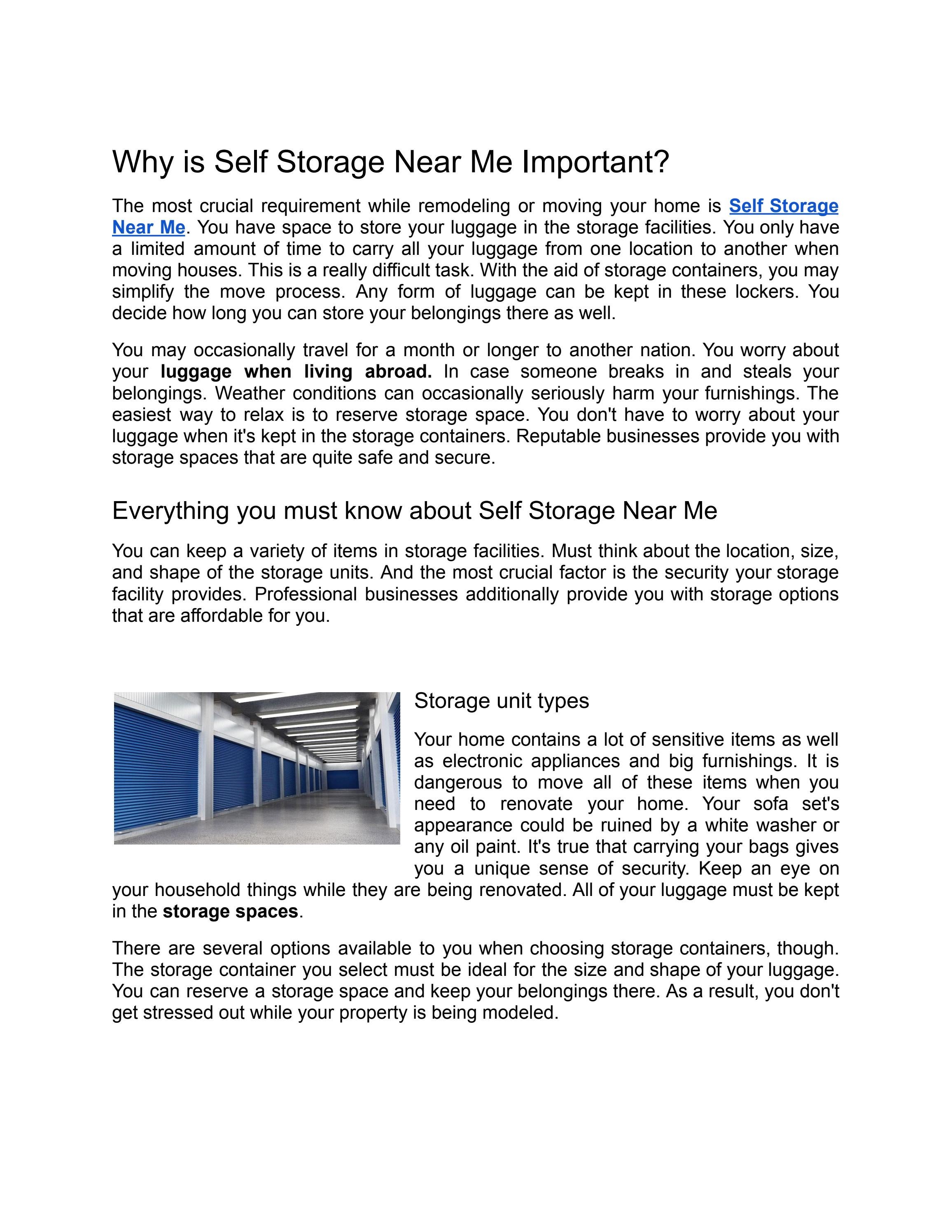 Why is Self Storage Near Me Important? by Jackson Smeed Issuu
