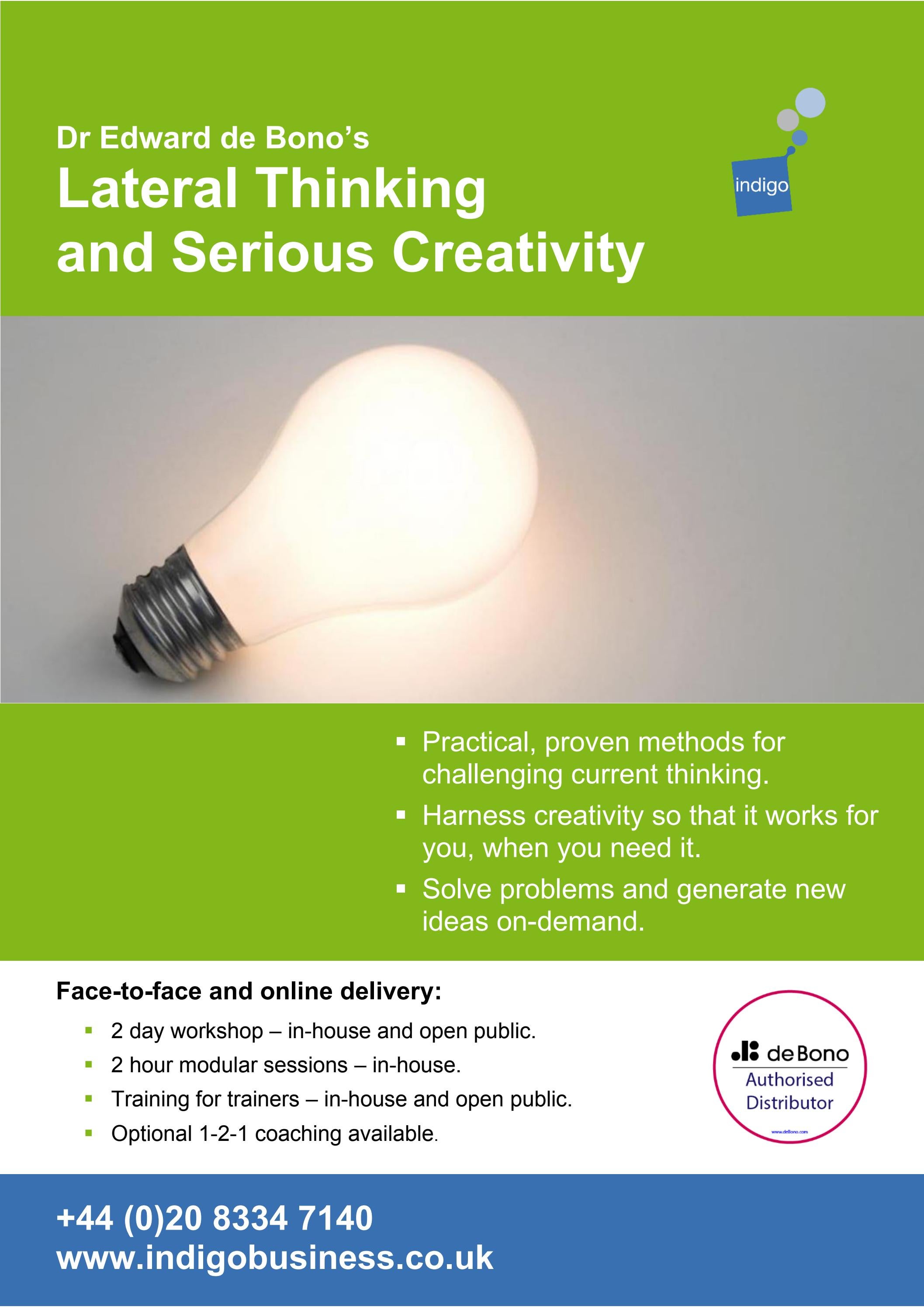 Edward de Bono's Lateral Thinking brochure Edward de Bono