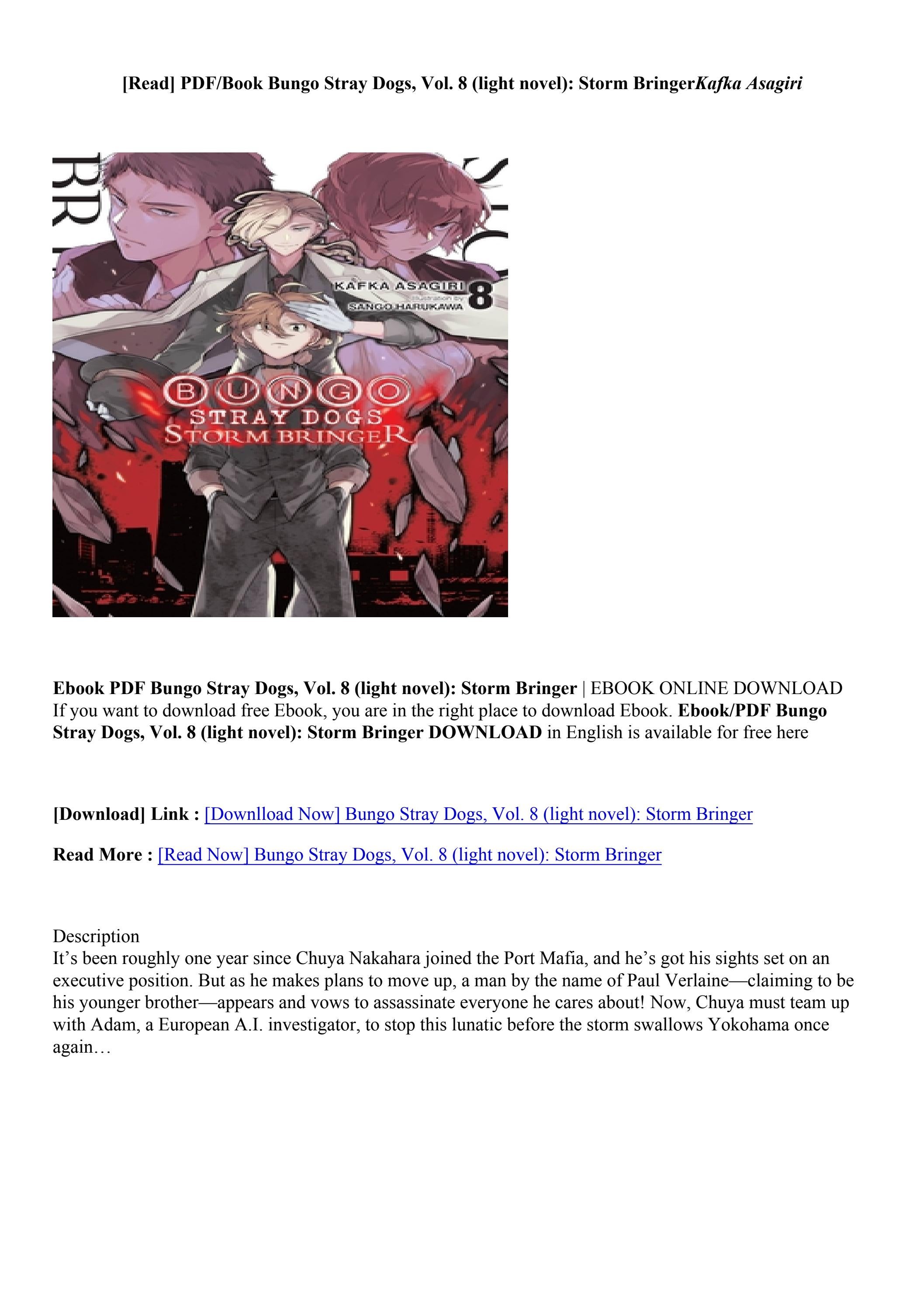Download PDF/Epub Bungo Stray Dogs, Vol. 8 (light novel) Storm Bringer
