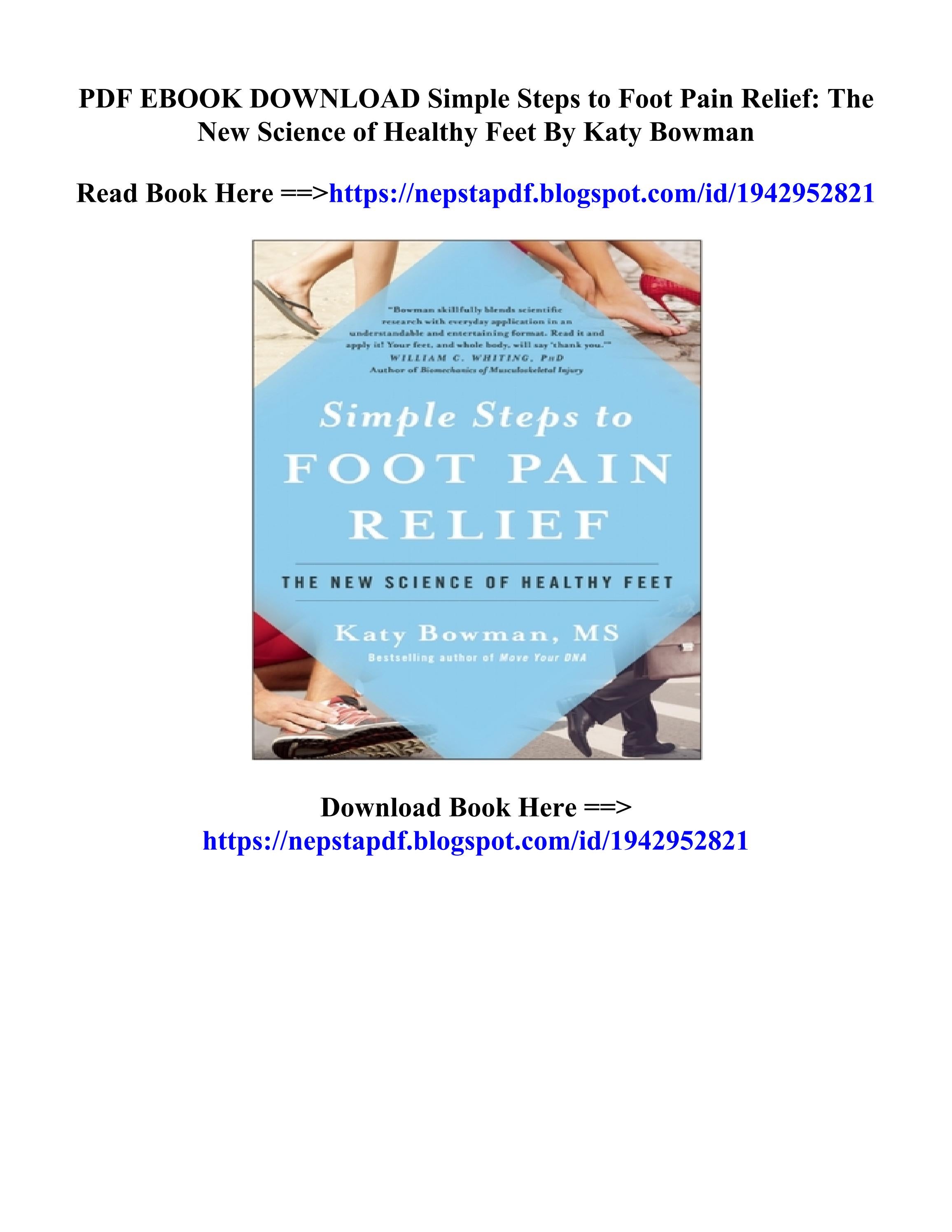 PDF/ePub Simple Steps to Foot Pain Relief The New Science of Healthy