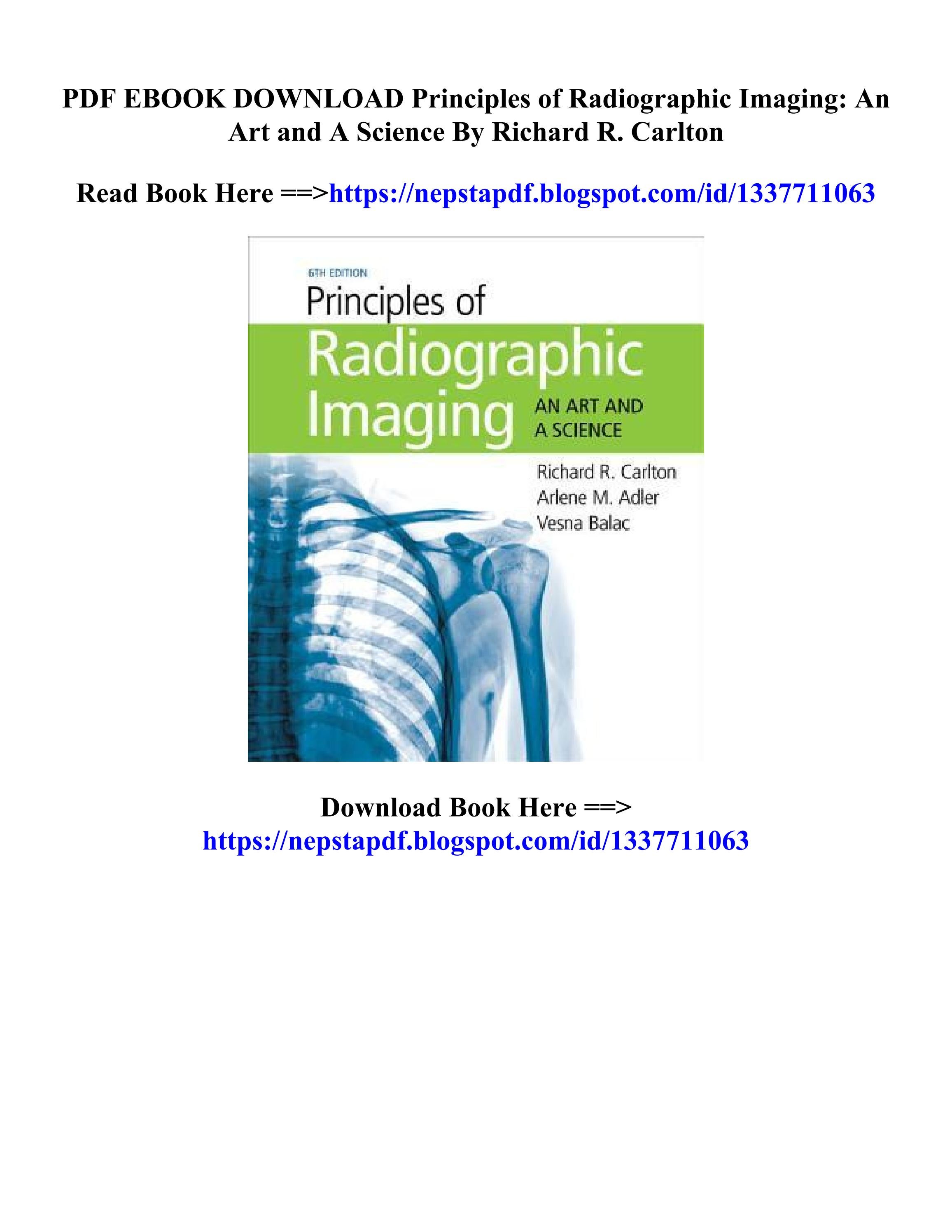 Principles Of Radiographic Imaging 6Th Edition Quizlet at Ana Atkinson blog