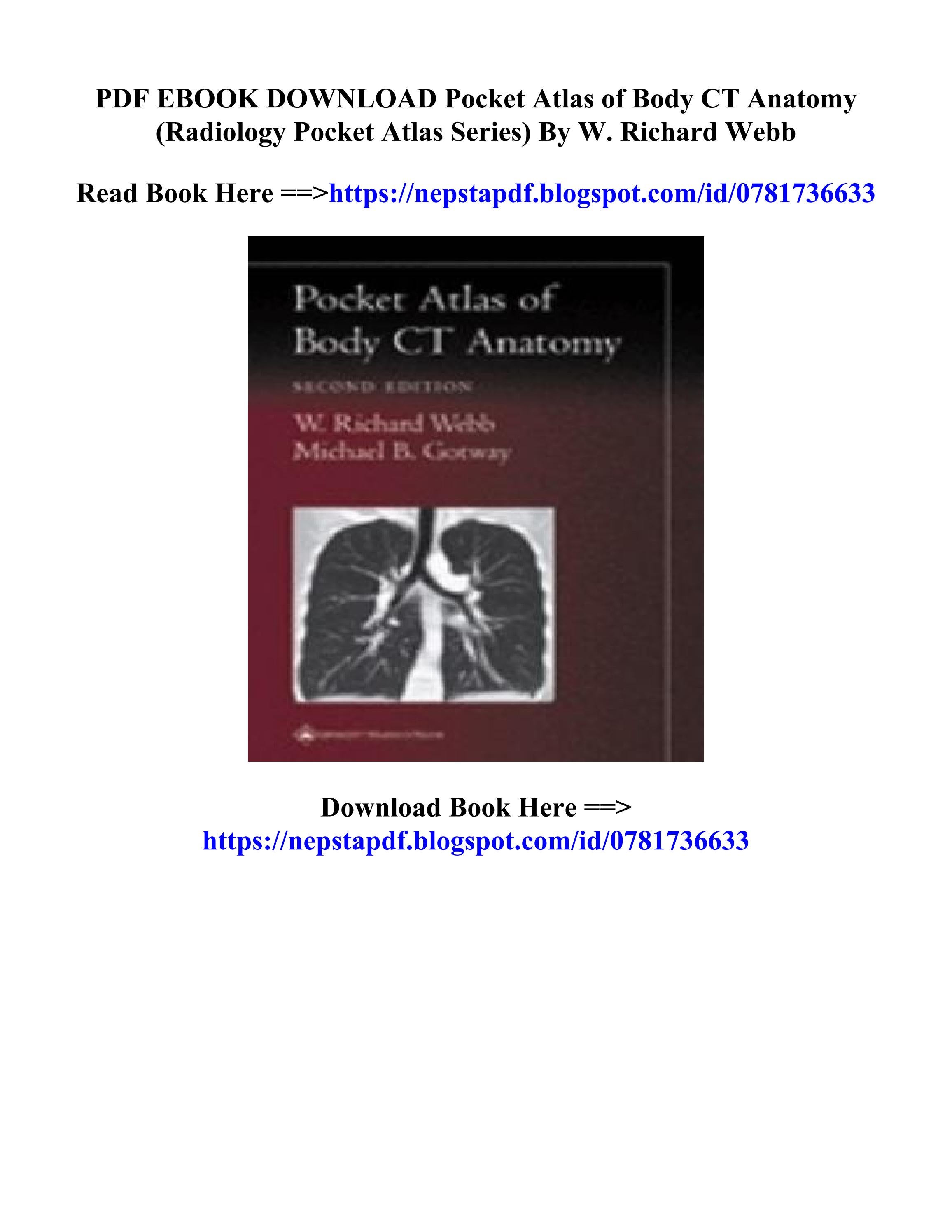 Download Book Pocket Atlas of Body CT Anatomy (Radiology Pocket Atlas