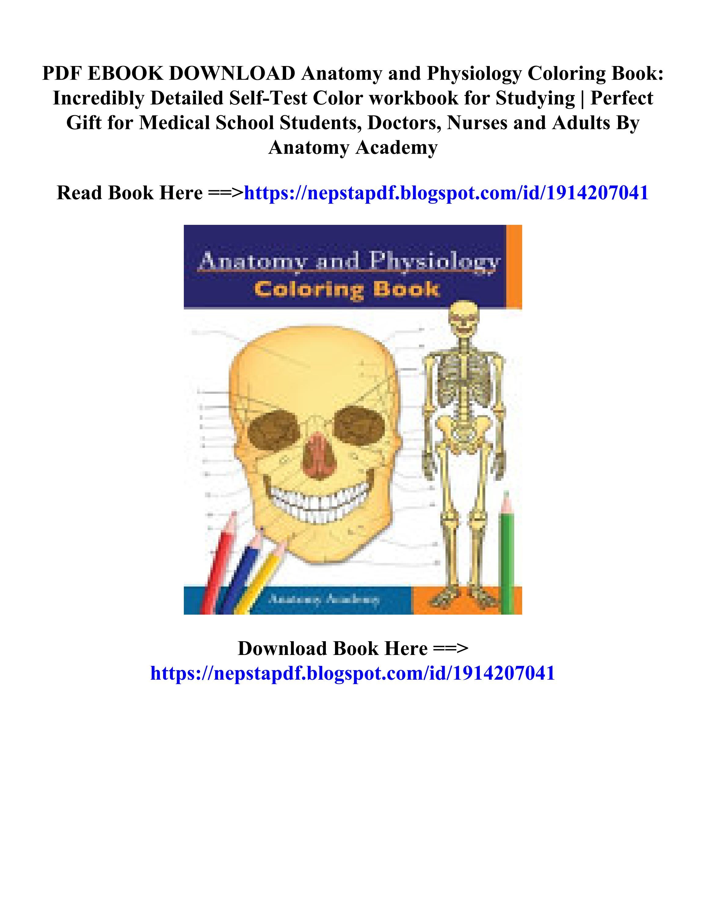 PDF/ePub Anatomy and Physiology Coloring Book: Incredibly Detailed Self