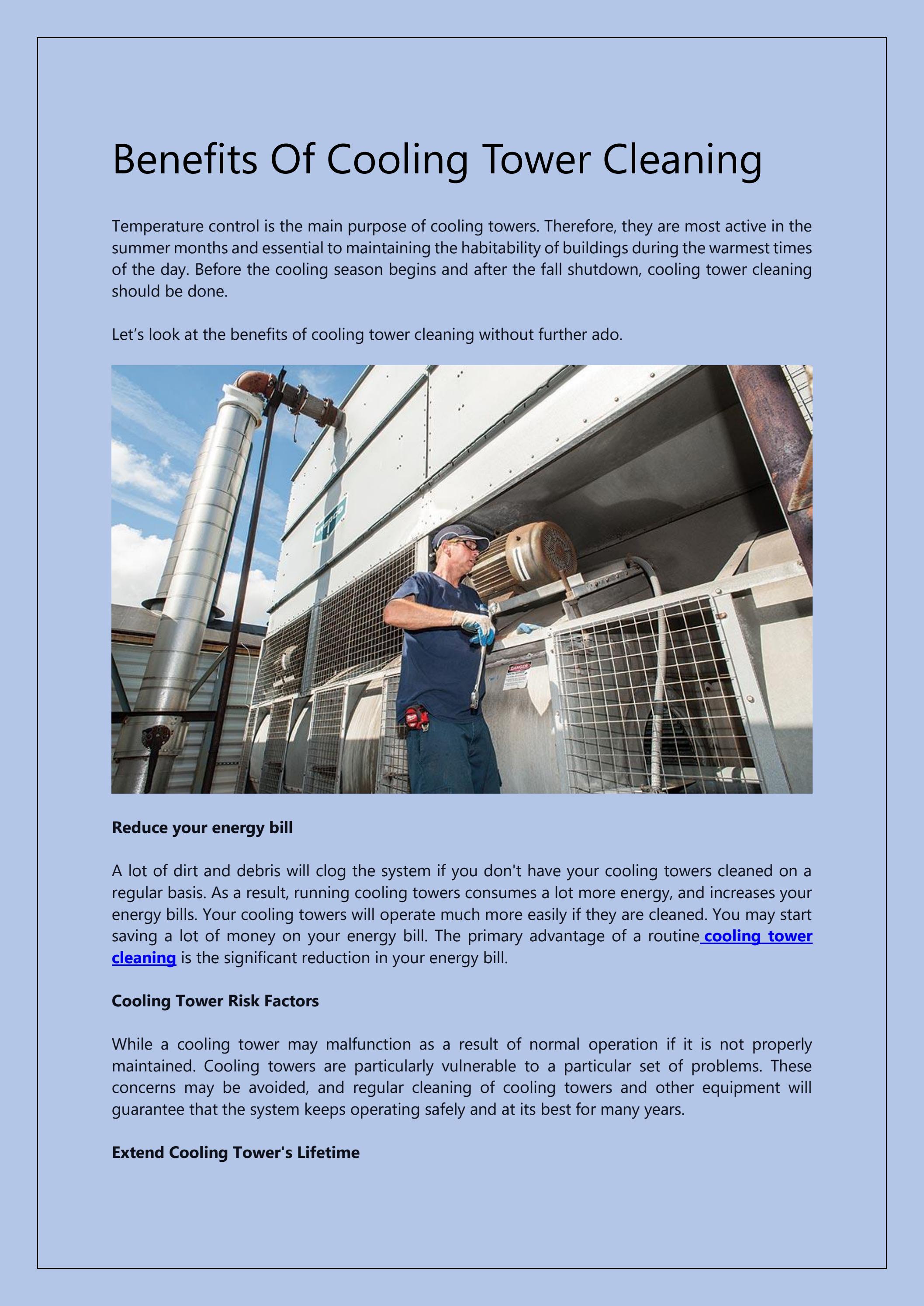 Benefits of Cooling Tower Cleaning by swalinajones Issuu