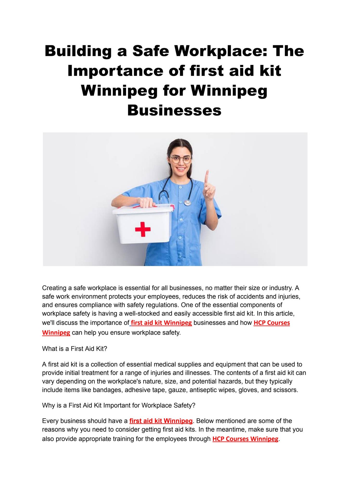 Building a Safe Workplace: The Importance of first aid kit Winnipeg for ...