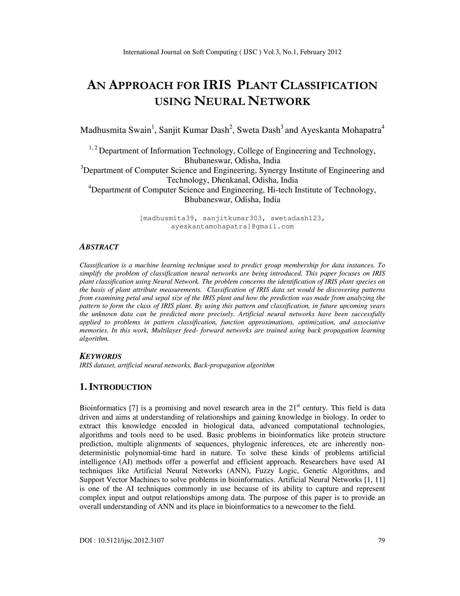 An Approach for IRIS Plant Classification Using Neural Network by ...