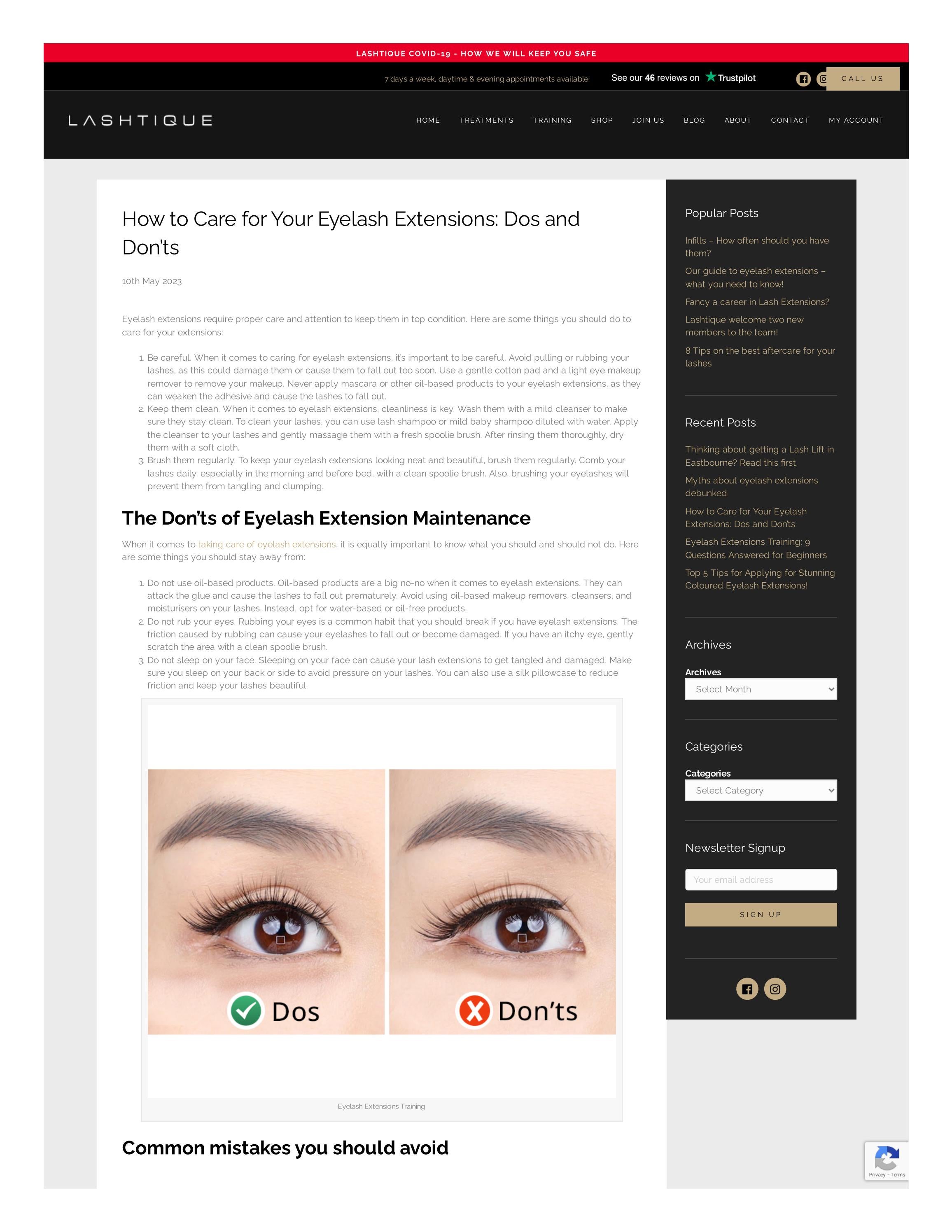 How to Care for Your Eyelash Extensions Dos and Don’ts Lashtique